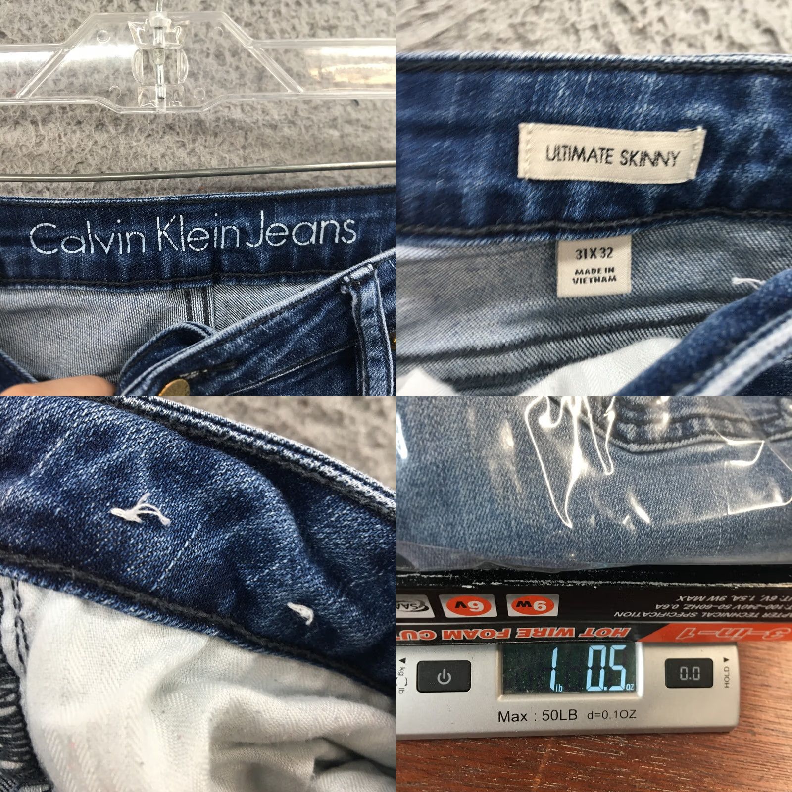 Calvin Klein Calvin Klein Ultimate Skinny Jeans Womens 31x32 Blue Denim Zip Jeans Regular Womens Size 24" / US 00 / IT 34 - 9 Thumbnail