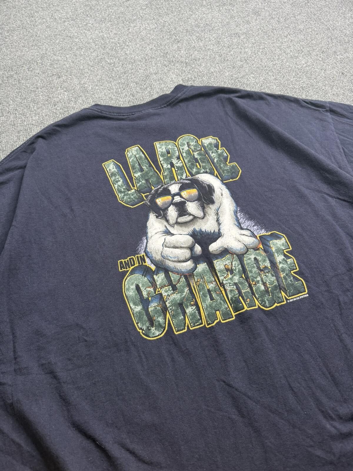 Big Dogs Y2K 04 Vintage Big Dogs Large and in Charge Tshirt Navy XXL Size US XXL / EU 58 / 5 - 1 Thumbnail