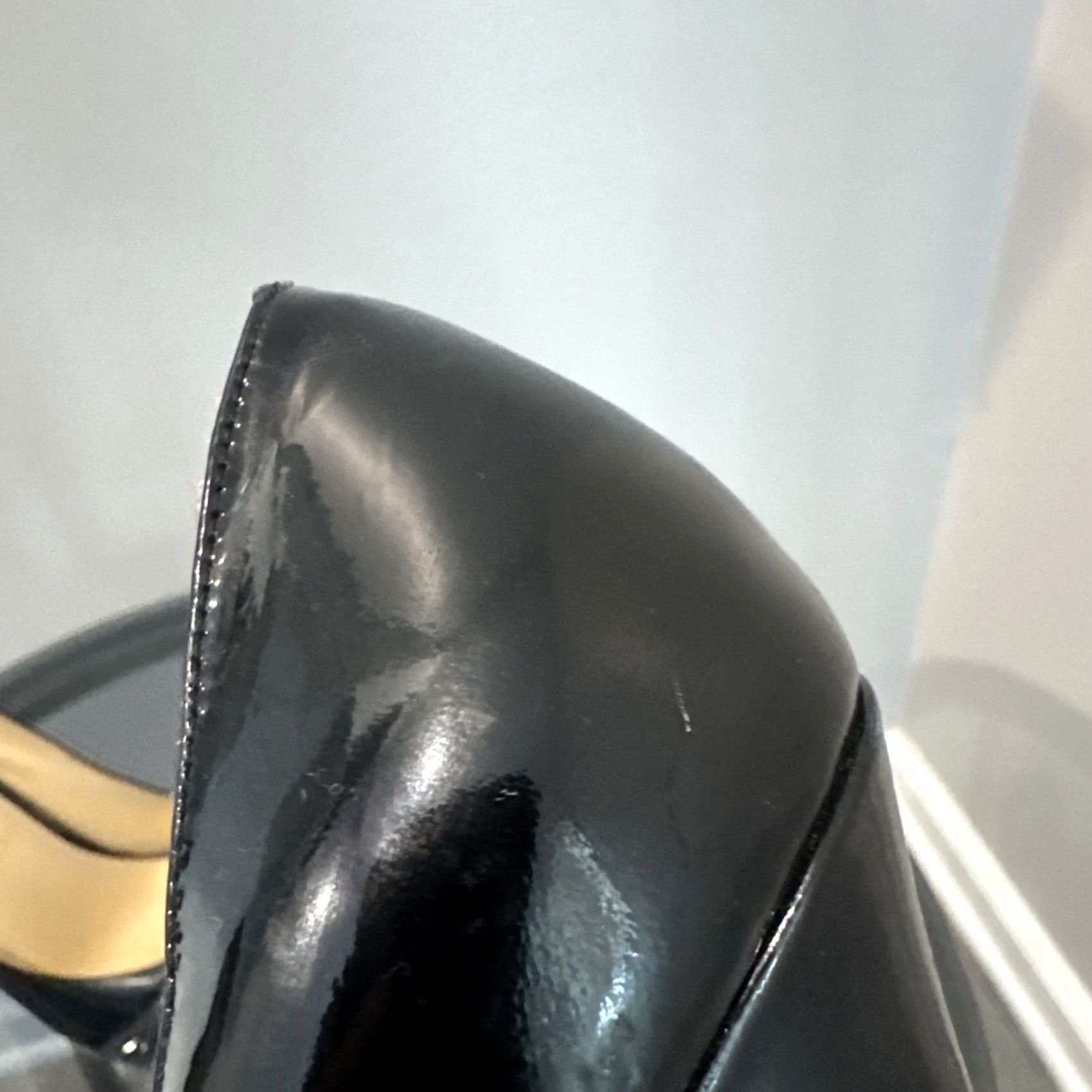 Christian Louboutin Christian Louboutin Pump Womens Black Patent Leather Madame Butterfly Peep Toe Pumps Size US 6 / IT 36 - 4 Thumbnail