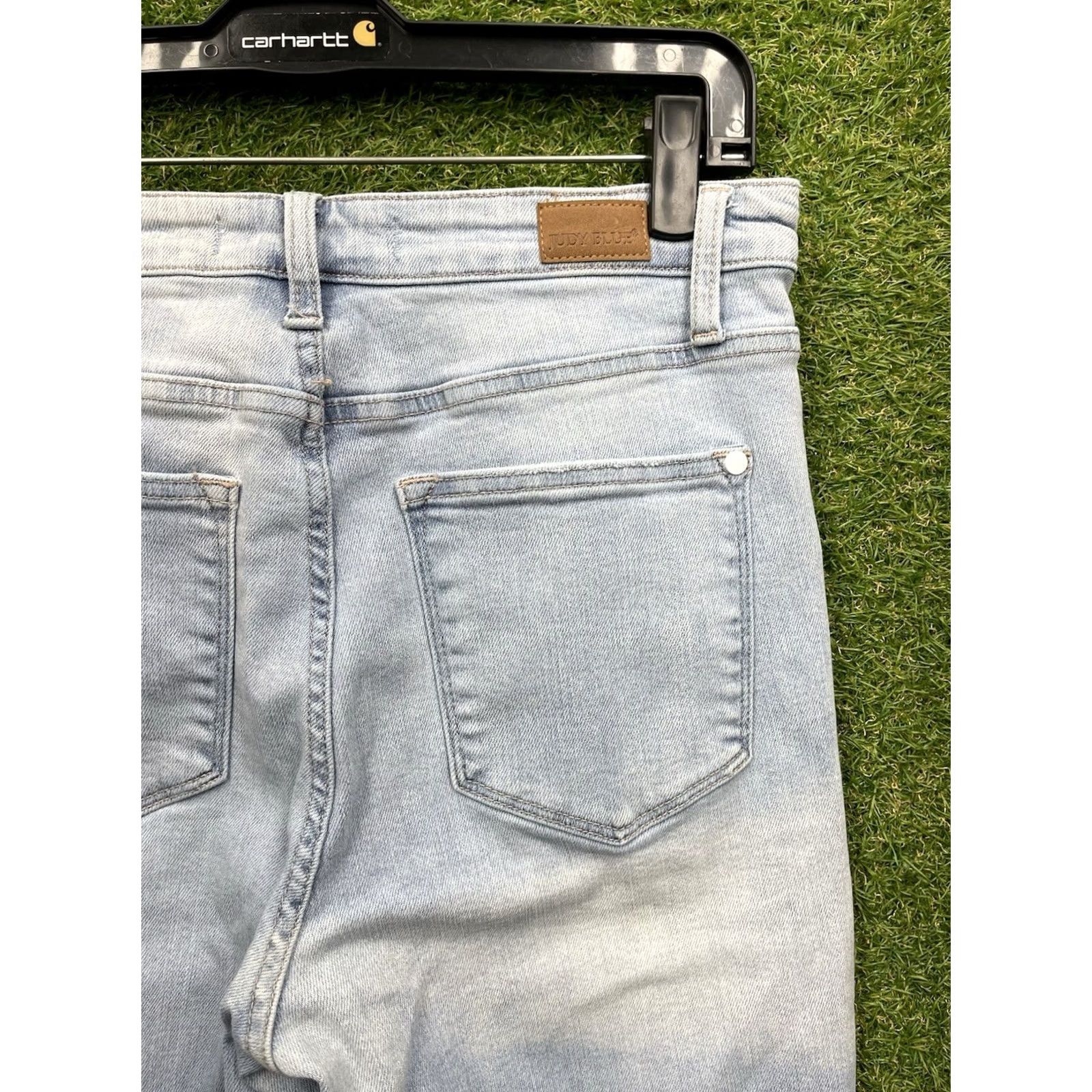 Vintage Judy Blue Jeans Womens 5/27 Wide-Leg Light Wash Denim Cotton 27 Jeans 5-Pocket Flare Stretch Vintage: No Mens Womens Girls Size 27" / US 4 / IT 40 - 5 Thumbnail