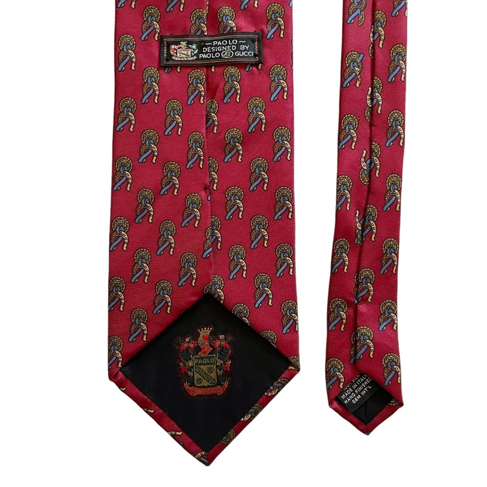 Paolo Gucci × Vintage Paolo Gucci Vintage Red Equestrian-Themed Pattern Silk Tie Size ONE SIZE - 4 Thumbnail