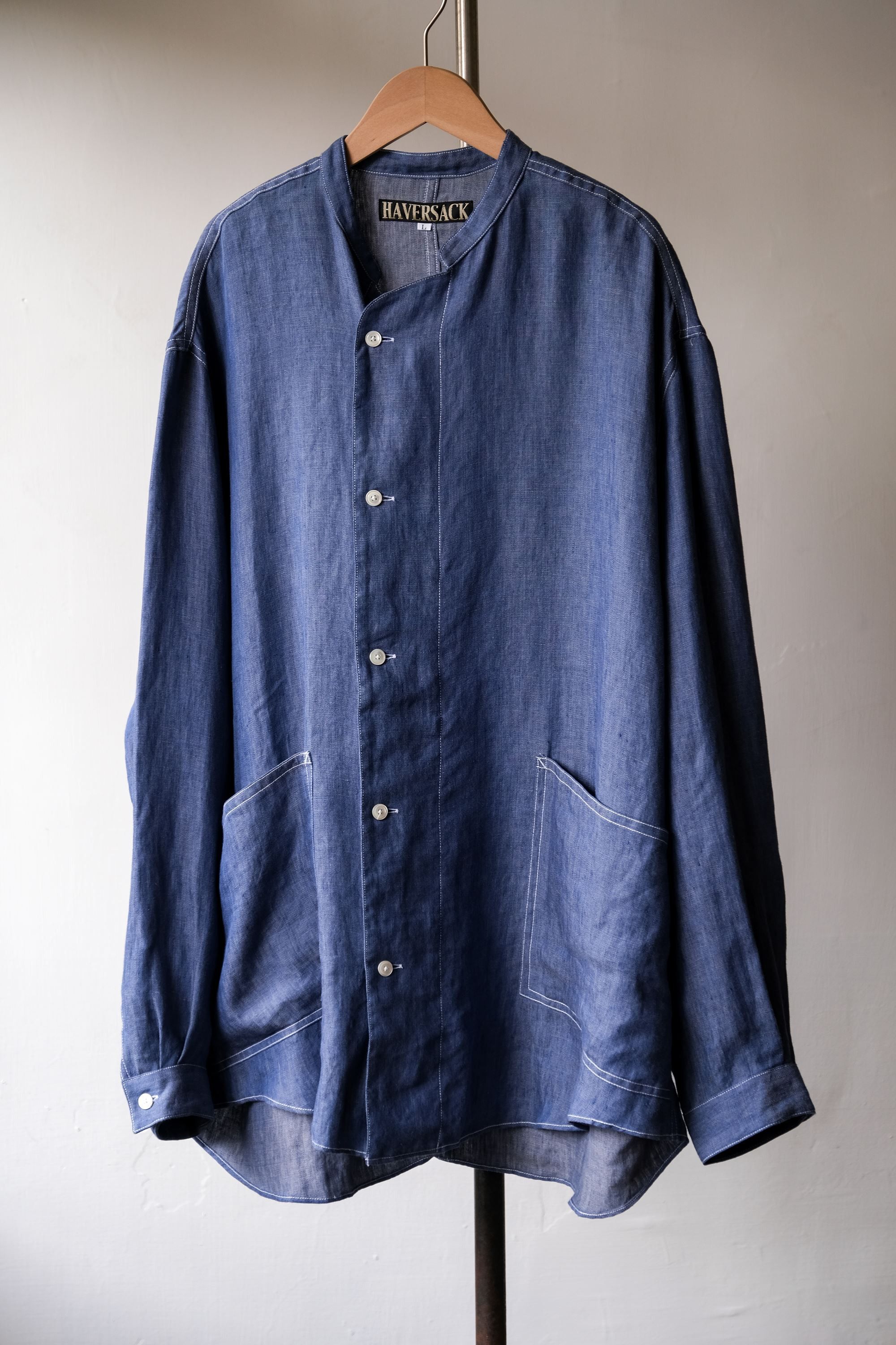 Haversack HAVERSACK 22S/S Stand Collar Linen Work Shirts Size US L / EU 52-54 / 3 - 1 Thumbnail