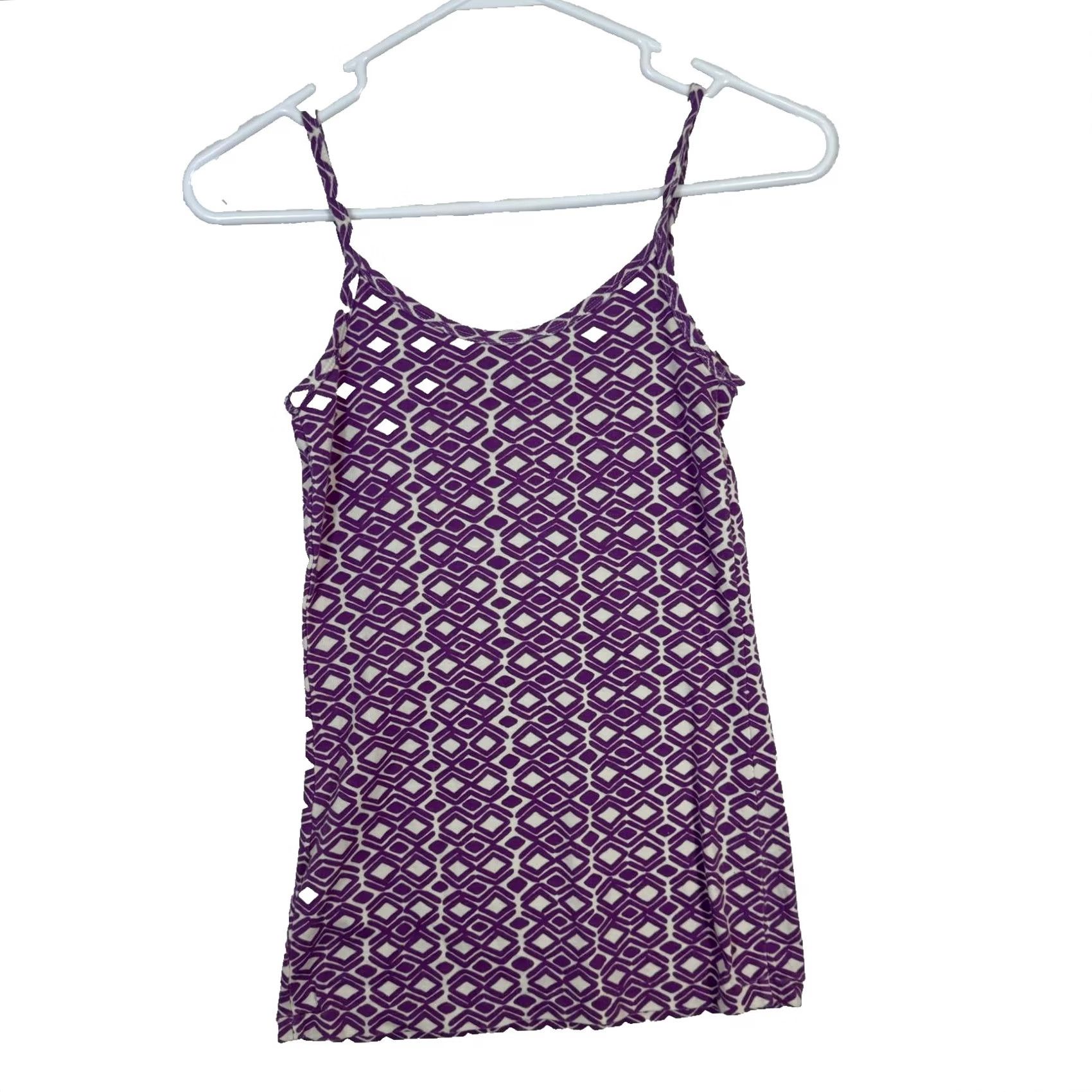 Banana Republic Banana Republic Purple Cotton Blend Mini Slip Dress S Sleeveless Scoop Neck - Casual, Party/Cocktail, Travel Womens Size S / US 4 / IT 40 - 2 Thumbnail