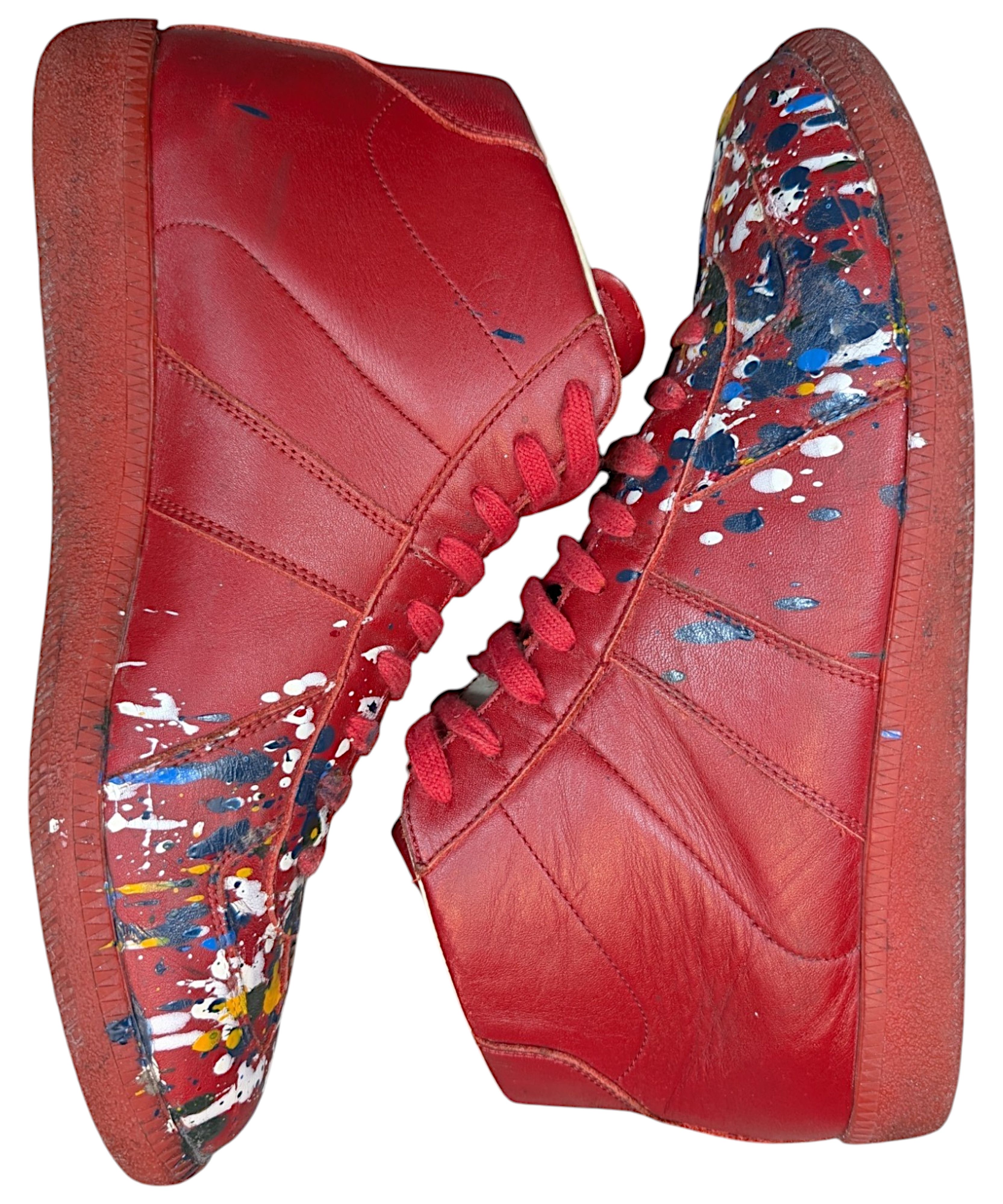 Maison Margiela Maison Margiela OG GAT Replica Paint Splatter Red High Top Size US 10 / EU 43 - 1 Thumbnail
