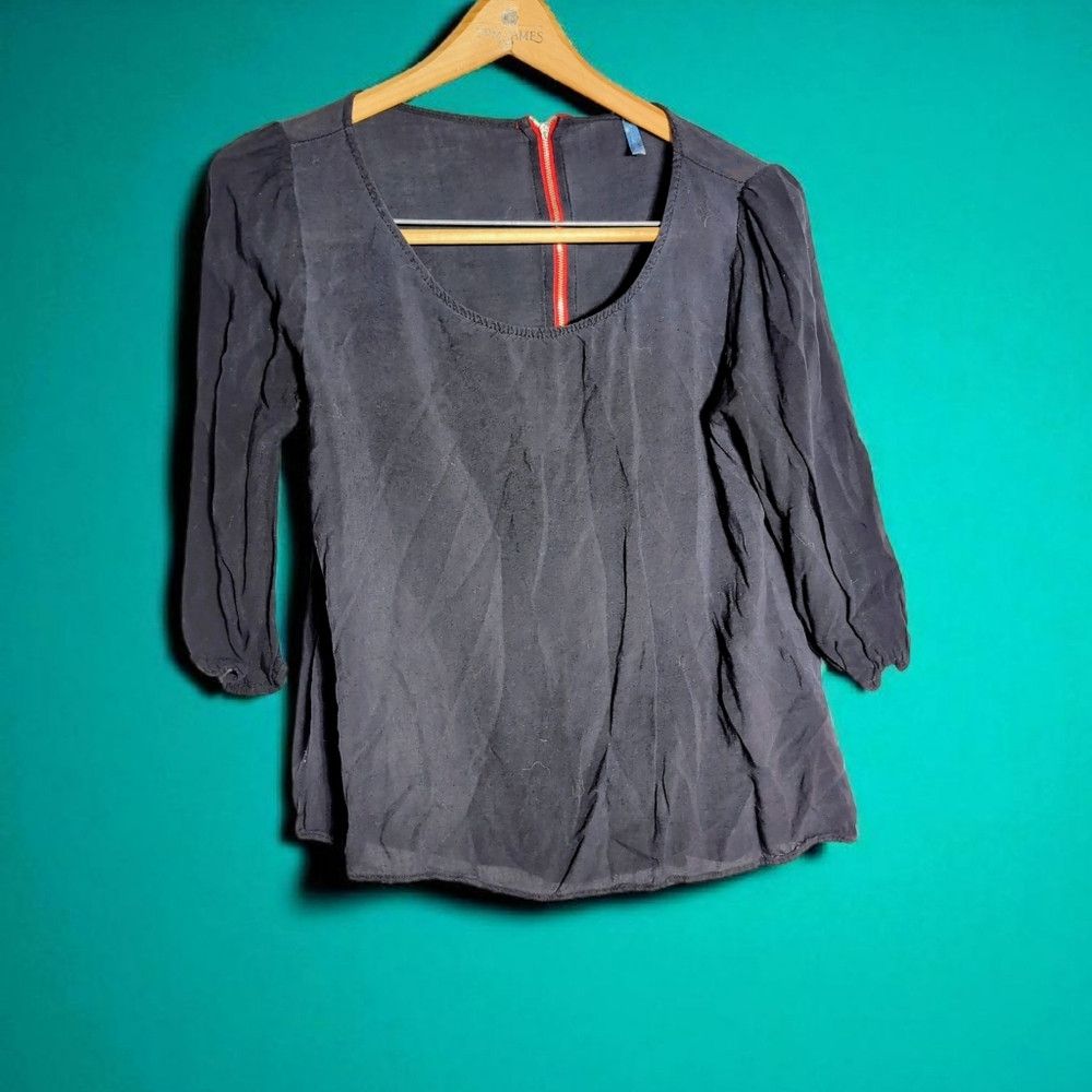 Other Unbranded M Peasant Women's Black Blouse Made In USA Size M / US 6-8 / IT 42-44 - 1 Thumbnail