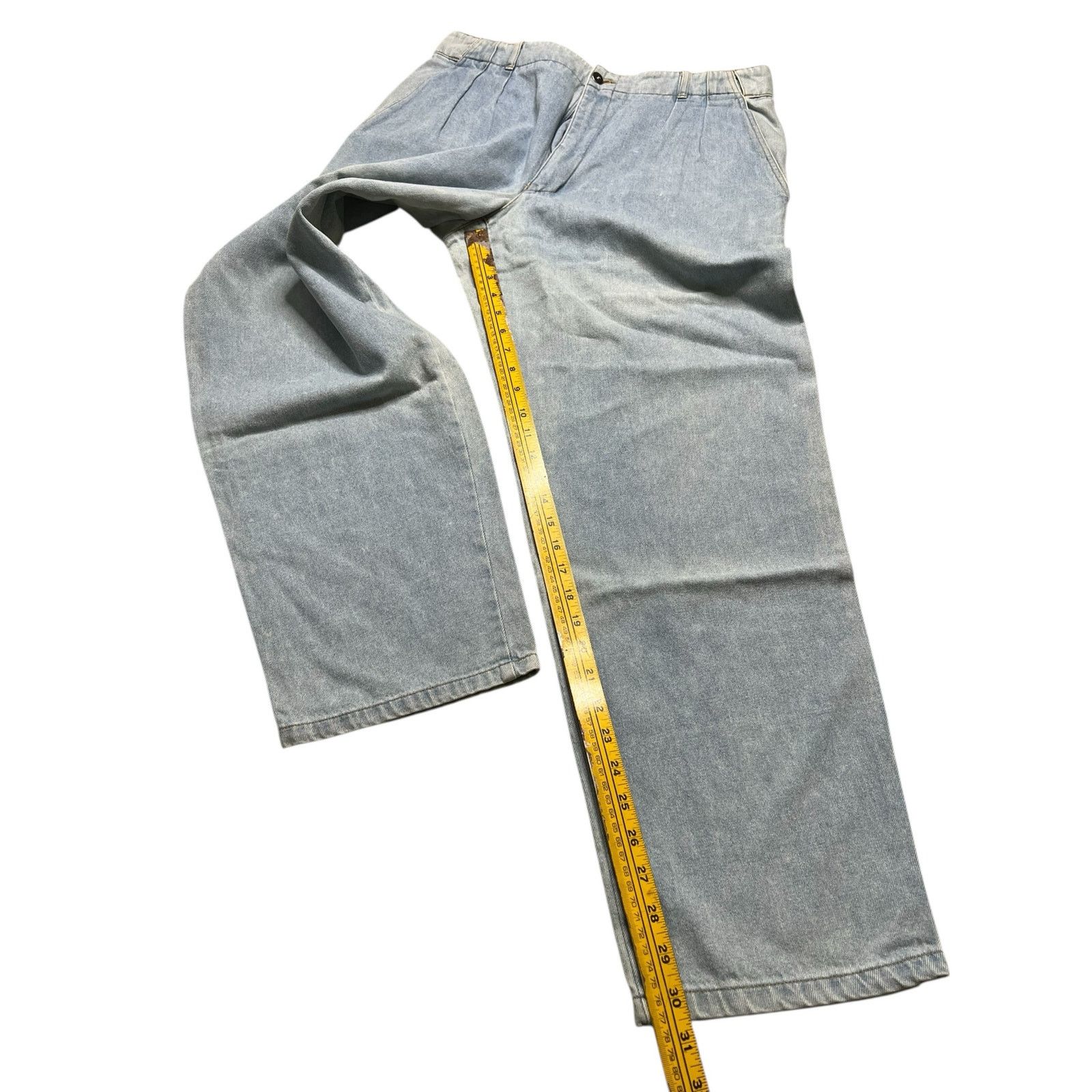 Liz Claiborne Vintage Claiborne Denim Pants Pleated Light Wash 36R Cotton Size US 36 / EU 52 - 7 Thumbnail
