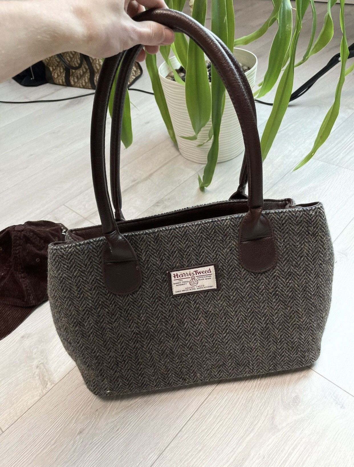Harris Tweed × Vintage Harris Tweed Wool / Leather Vintage Beautiful bag Size ONE SIZE - 4 Thumbnail
