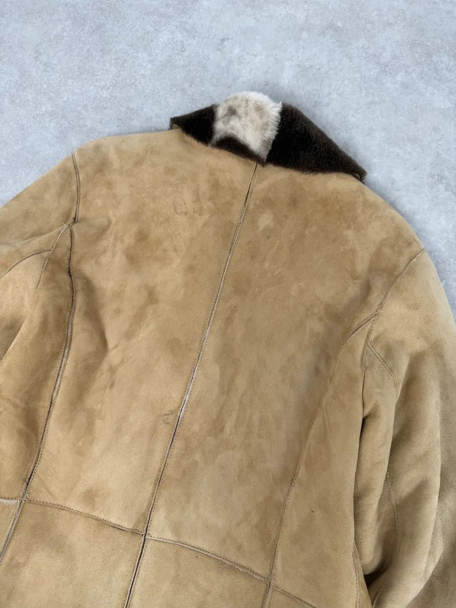 Versace 2000s Versace Beige Leather Fur Collar Cow Effect Coat Size US S / EU 44-46 / 1 - 7 Thumbnail