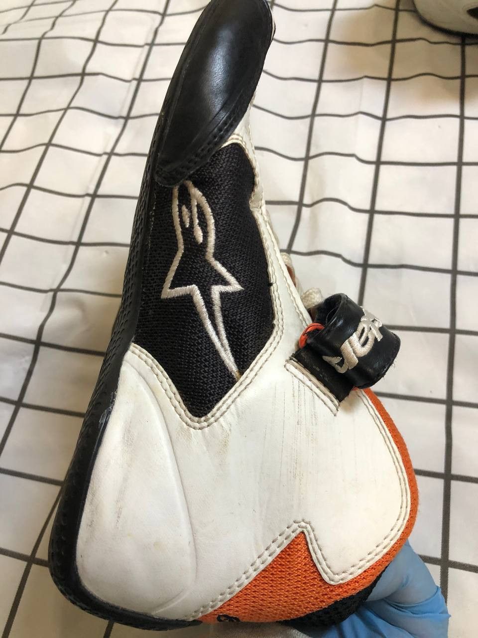 Alpinestars AlpineStars Lather Black/White Motorcycle Boots Size US 4.5 / IT 34.5 - 6 Thumbnail
