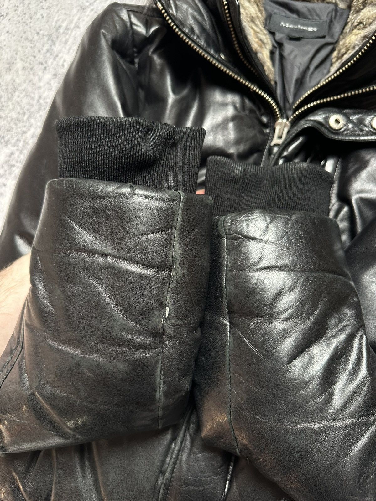 Mackage Mackage Glen Leather Bomber With Hooded Bib And Fur Trim Size US M / EU 48-50 / 2 - 9 Thumbnail