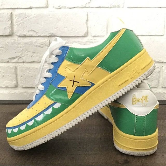 Bape × Kaws × Nigo KAWS CHOMPERS BAPE STA Patent Leather Sneakers APE NIGO Size US 9.5 / EU 42-43 - 1 Thumbnail