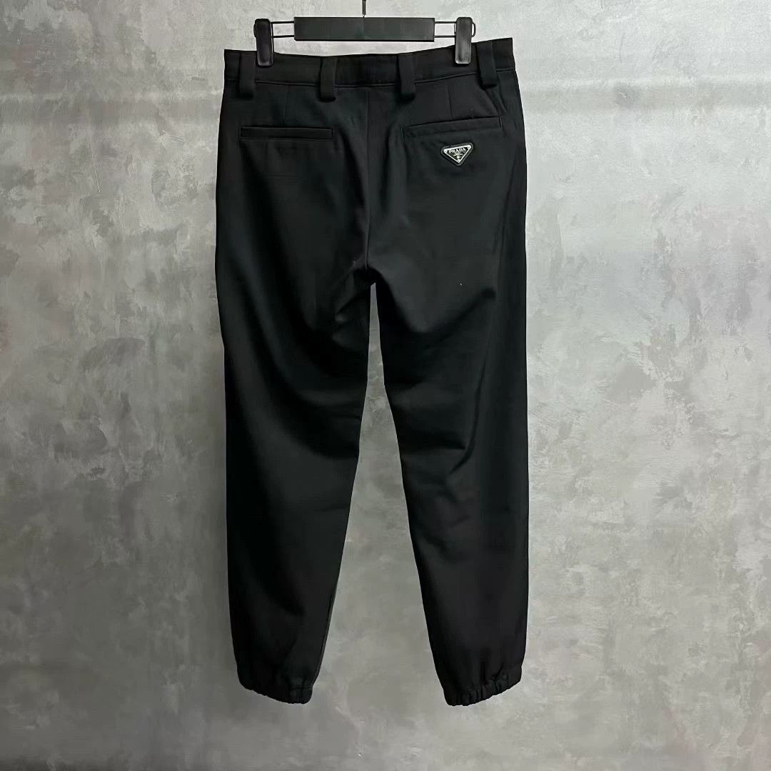 Prada prada black casual long pants with logo Size US 30 / EU 46 - 2 Thumbnail