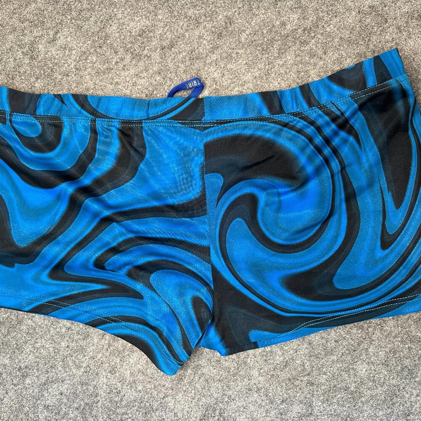 Tribal Streetwear Tribe Men’s Swim Shorts – Size 3XL – Blue Swirl Print Size US 44 / EU 60 - 4 Thumbnail