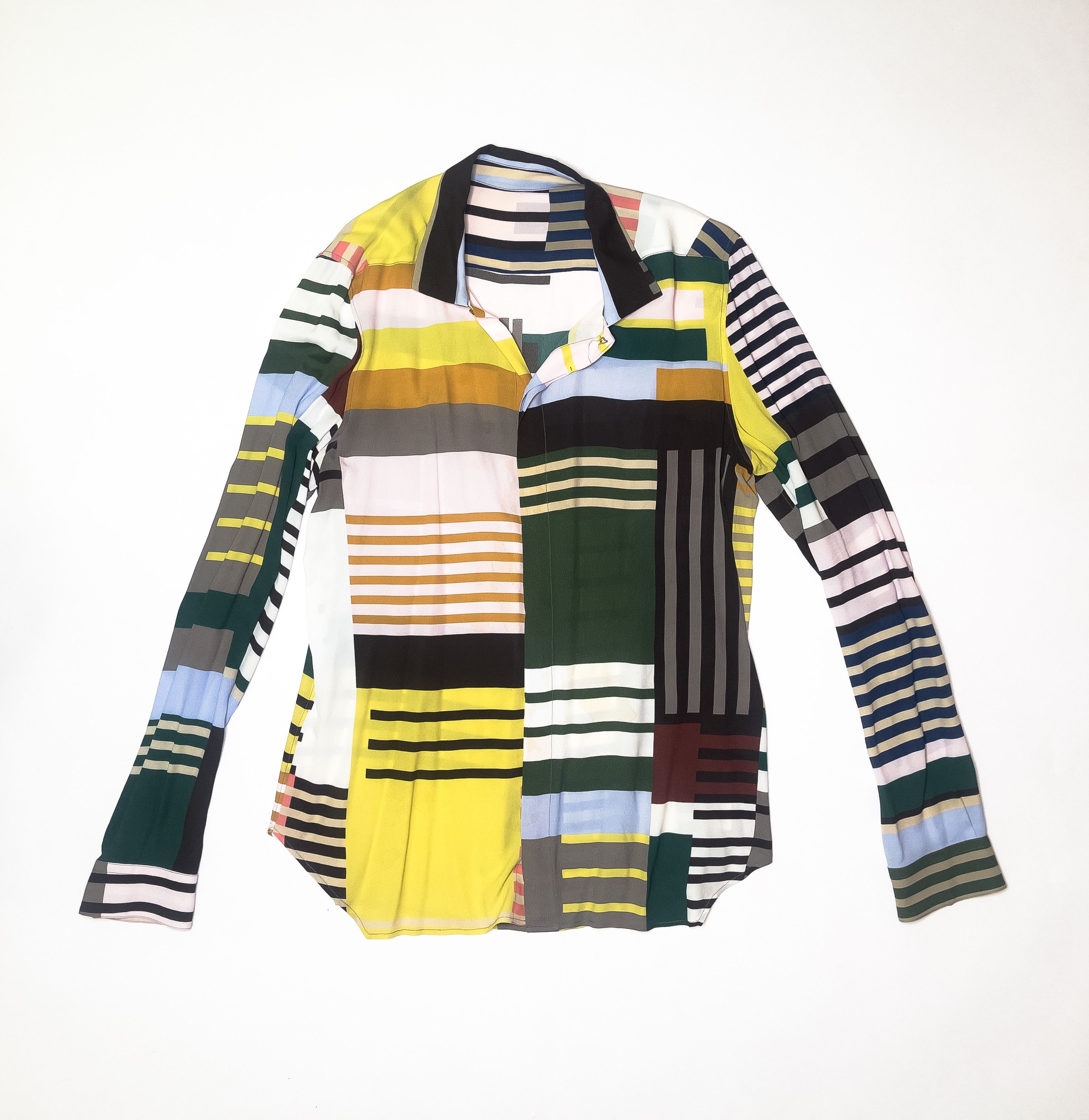 Rick Owens Uxmal Stripe Printed Shirt from Tecuatl SS2020