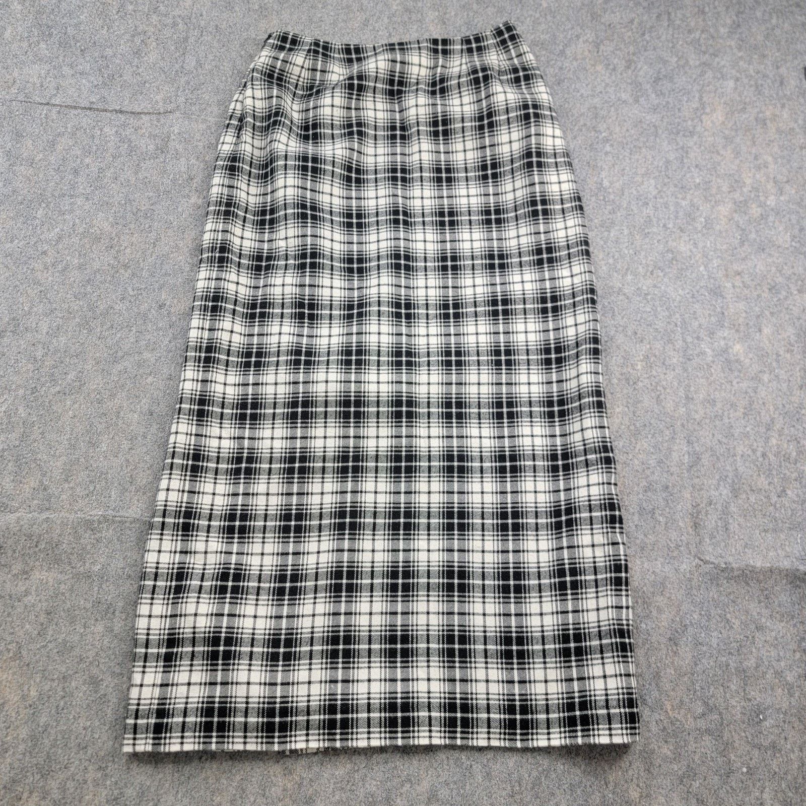 Vintage Stonebridge Y2K Plaid Check Maxi Pencil Skirt Front Slit Size 28" / US 6 / IT 42 - 3 Thumbnail