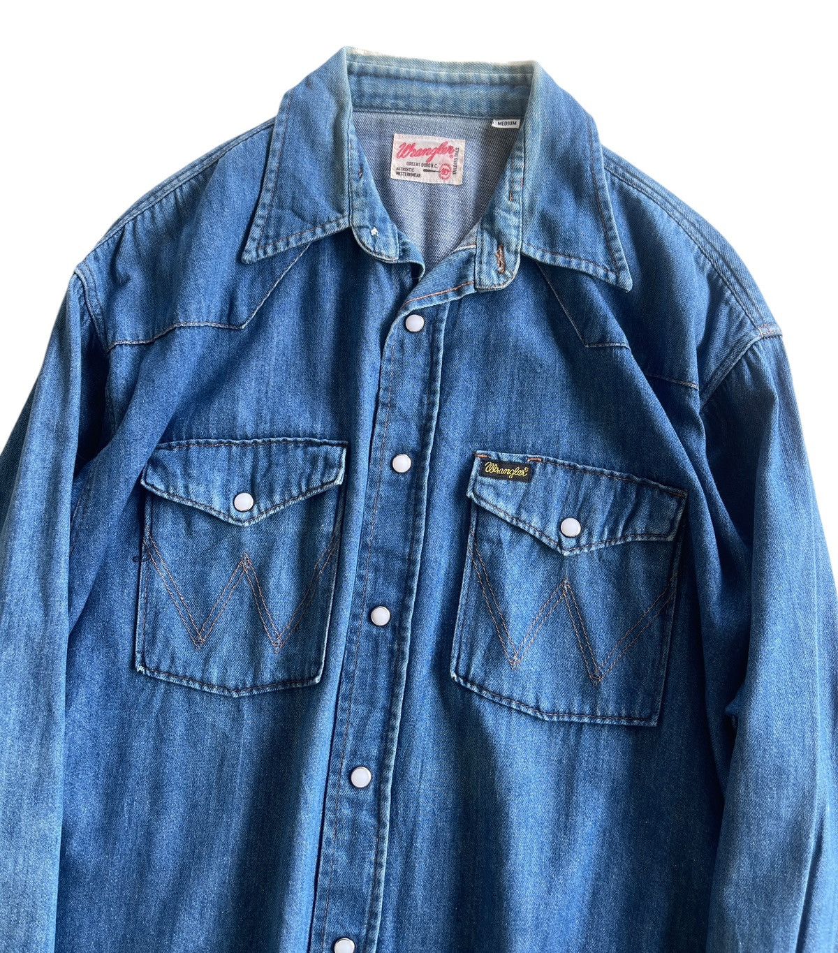 Vintage Vintage Wrangler Western Wear Shirt Size US L / EU 52-54 / 3 - 3 Thumbnail