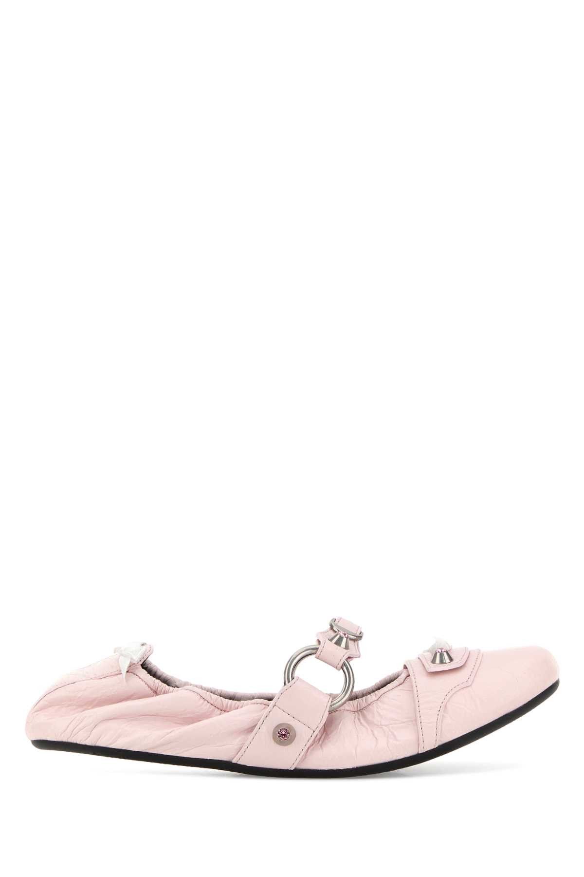 Balenciaga Pink Leather City Ballerinas Size US 10 / IT 40 - 1 Thumbnail