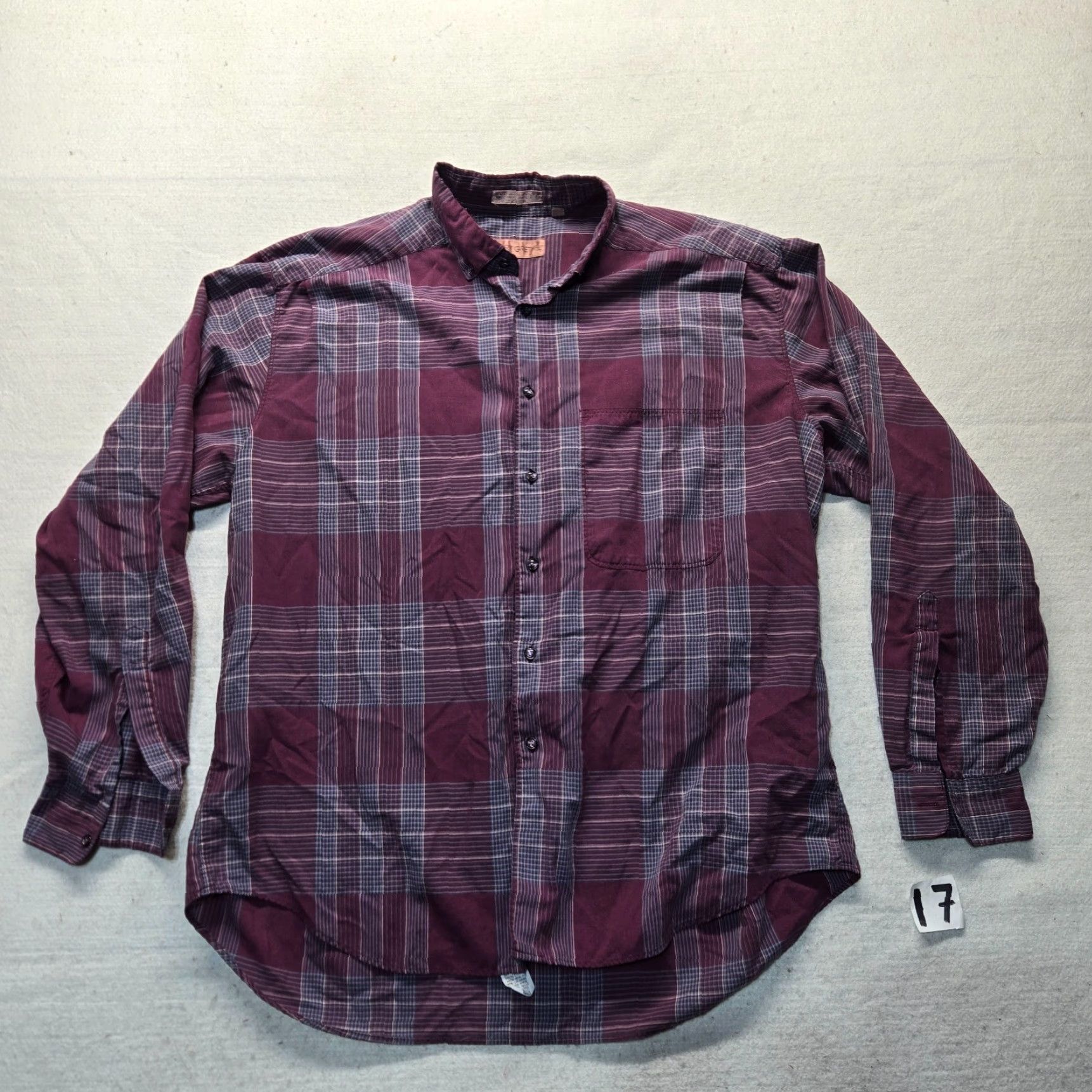 Vintage HENRY GRETHAL Purple Plaid Dress Shirt Button-Down Long Sleeve Adult Men L Purple Shirt Dress Shirt Mens L Plaid Button-Down Long Sleeve Size 42R - 2 Thumbnail