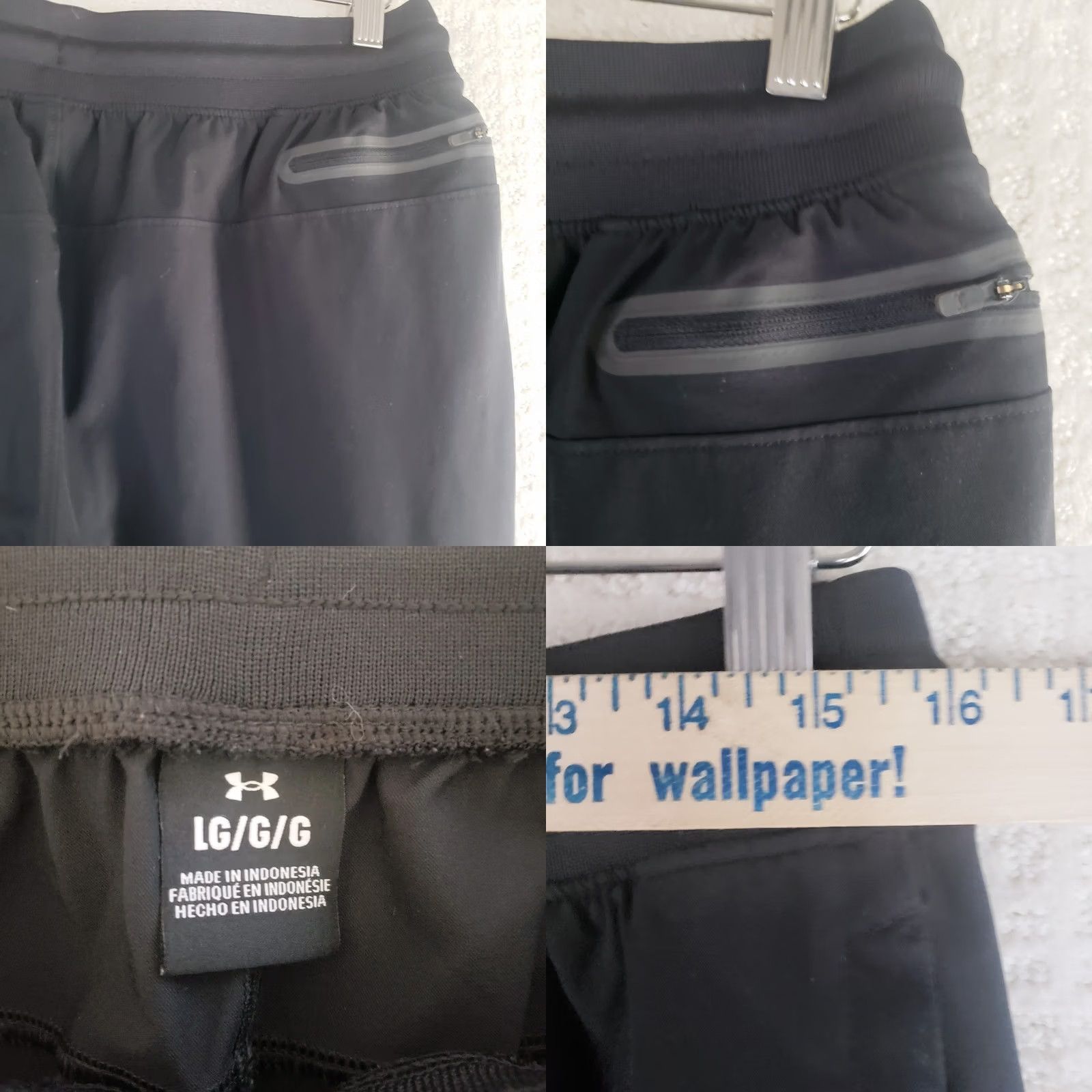 Under Armour Under Armour Joggers Mens L Black Knit Elastic Waist Athletic Tapered Leg Pockets Sweatpants Casual Activewear Regular Fit Size US 33 - 10 Thumbnail