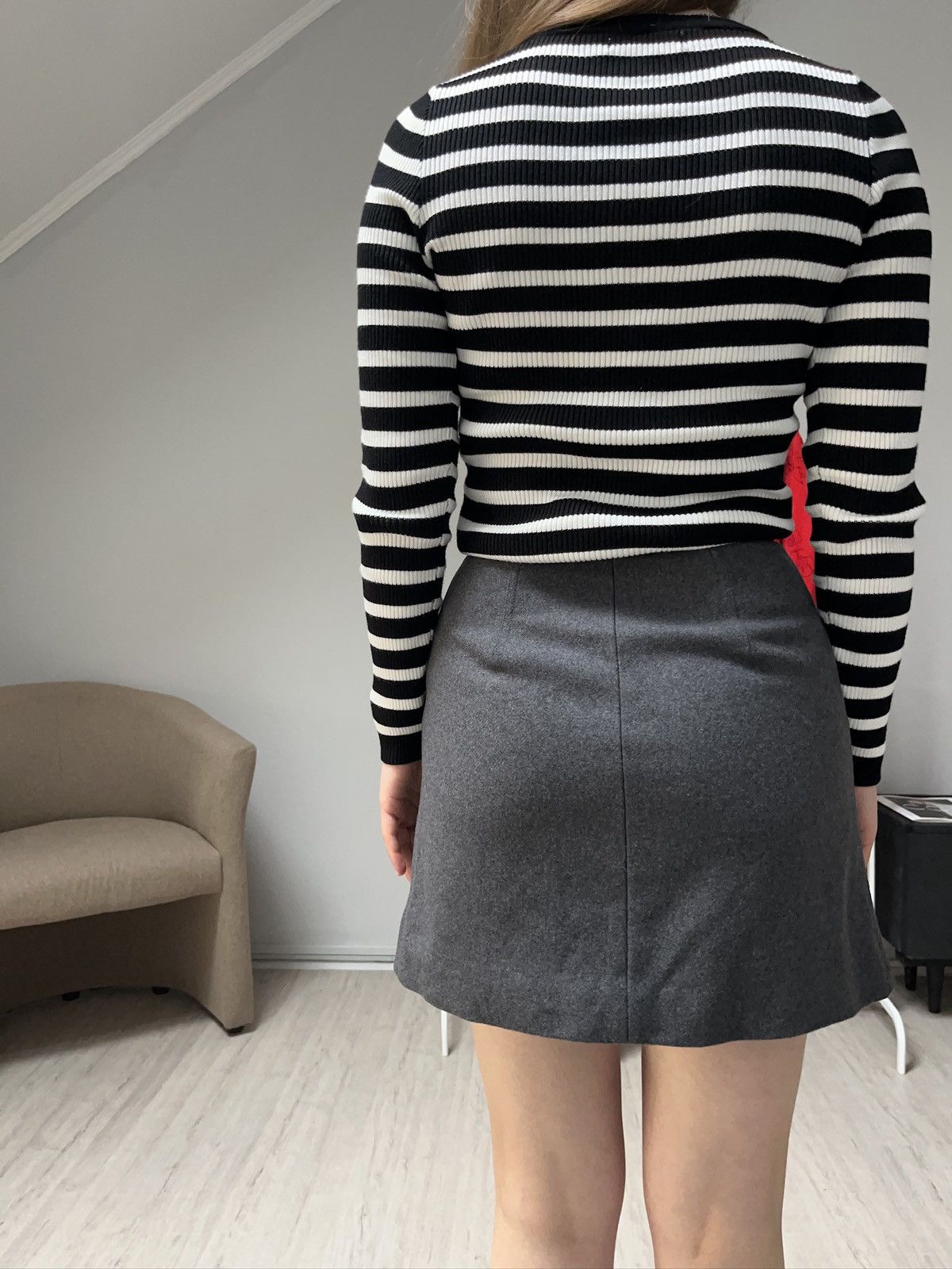 Acne Studios Acne Studios Suraya Flannel Mini Skirt Wool Size 34 Zip Gray Size 34" / US 12 / IT 48 - 17 Thumbnail