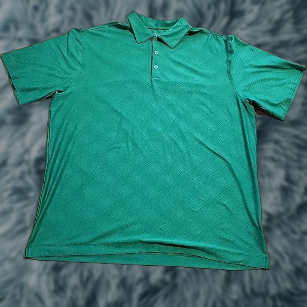 Nike Nike Polo Shirt XL Green Geometric Dri-Fit 48" Chest Short Sleeve Regular Mens EUC Size US XL / EU 56 / 4 - 1 Thumbnail