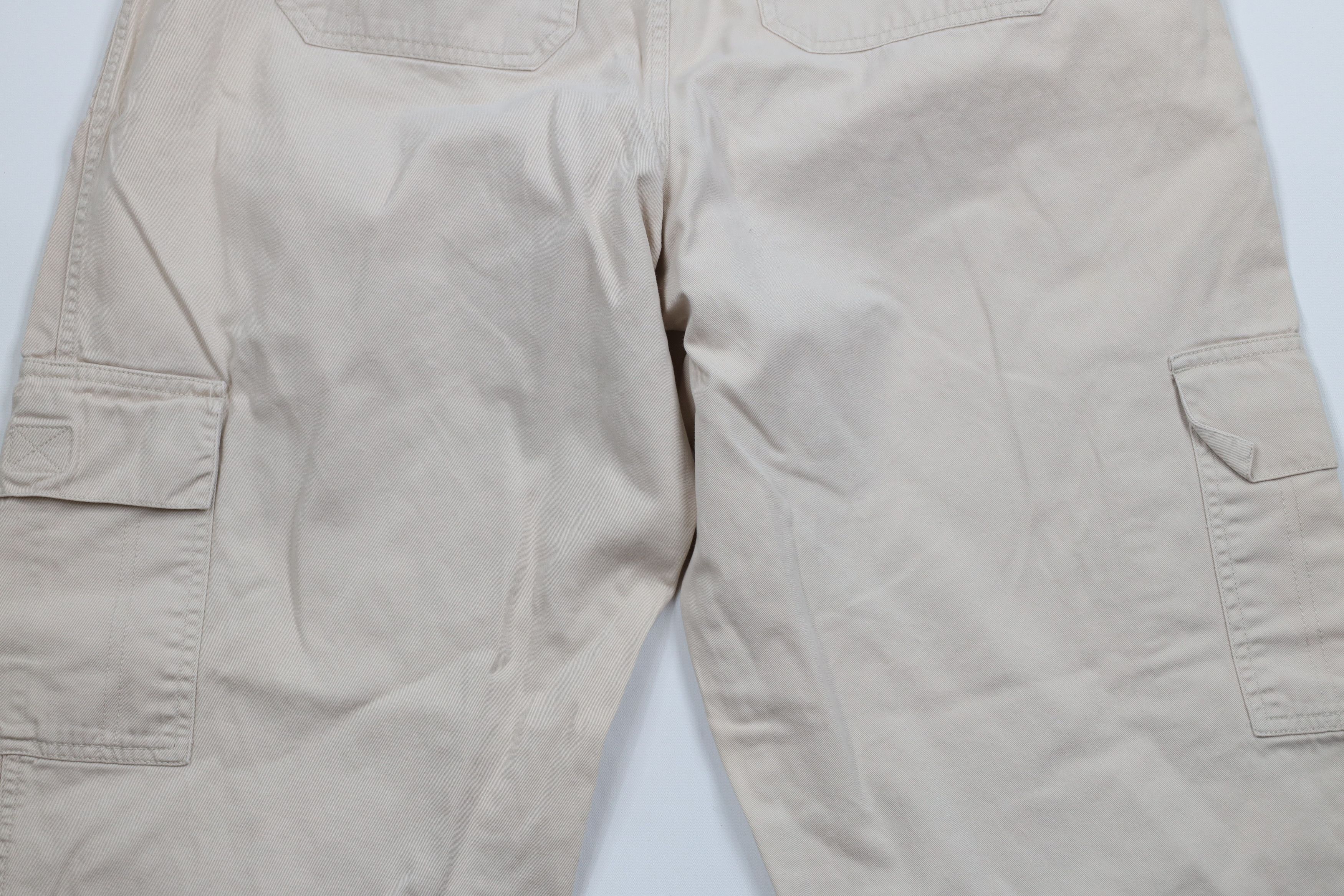 Vintage Vintage 90s Y2K Streetwear Baggy Wide Leg Cargo Pants Beige Size 36" / US 14 / IT 50 - 9 Thumbnail