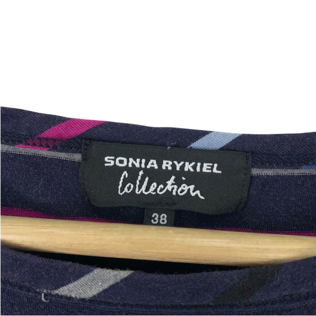 Sonia Rykiel × Vintage Vintage SONIA RYKIEL collection stripe women tee Size S / US 4 / IT 40 - 3 Thumbnail