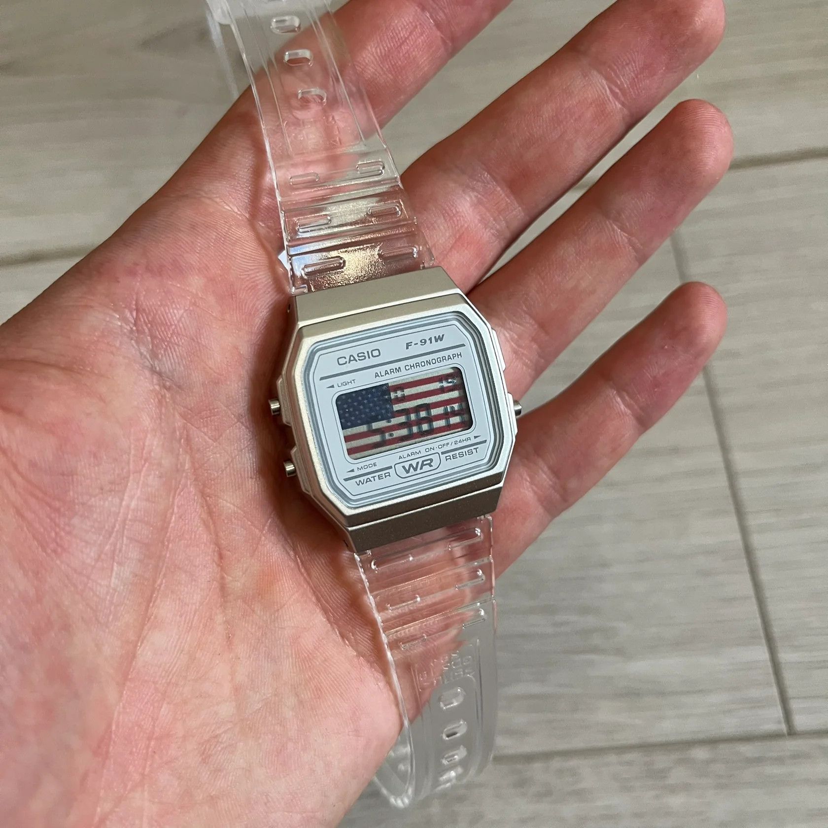 Casio Casio F-91W "USA" Clear Digital Watch Size ONE SIZE - 2 Thumbnail