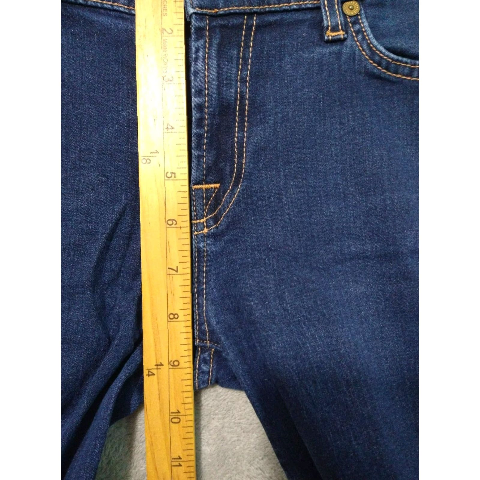 7 For All Mankind 7 For All Mankind Jeans Womens 26 Blue Denim The Skinny Ankle Stretch Dark Wash Size 26" / US 2 / IT 38 - 4 Thumbnail