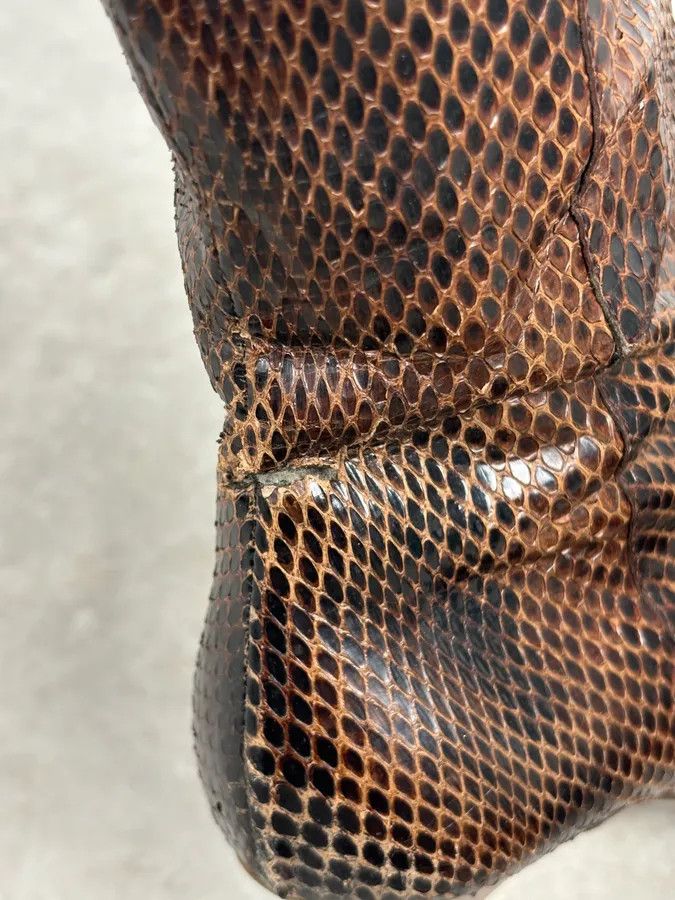 Dolce & Gabbana 2000s Dolce & Gabbana Brown Python Leather Knee-High Heeled Boots Size US 8 / IT 38 - 18 Thumbnail