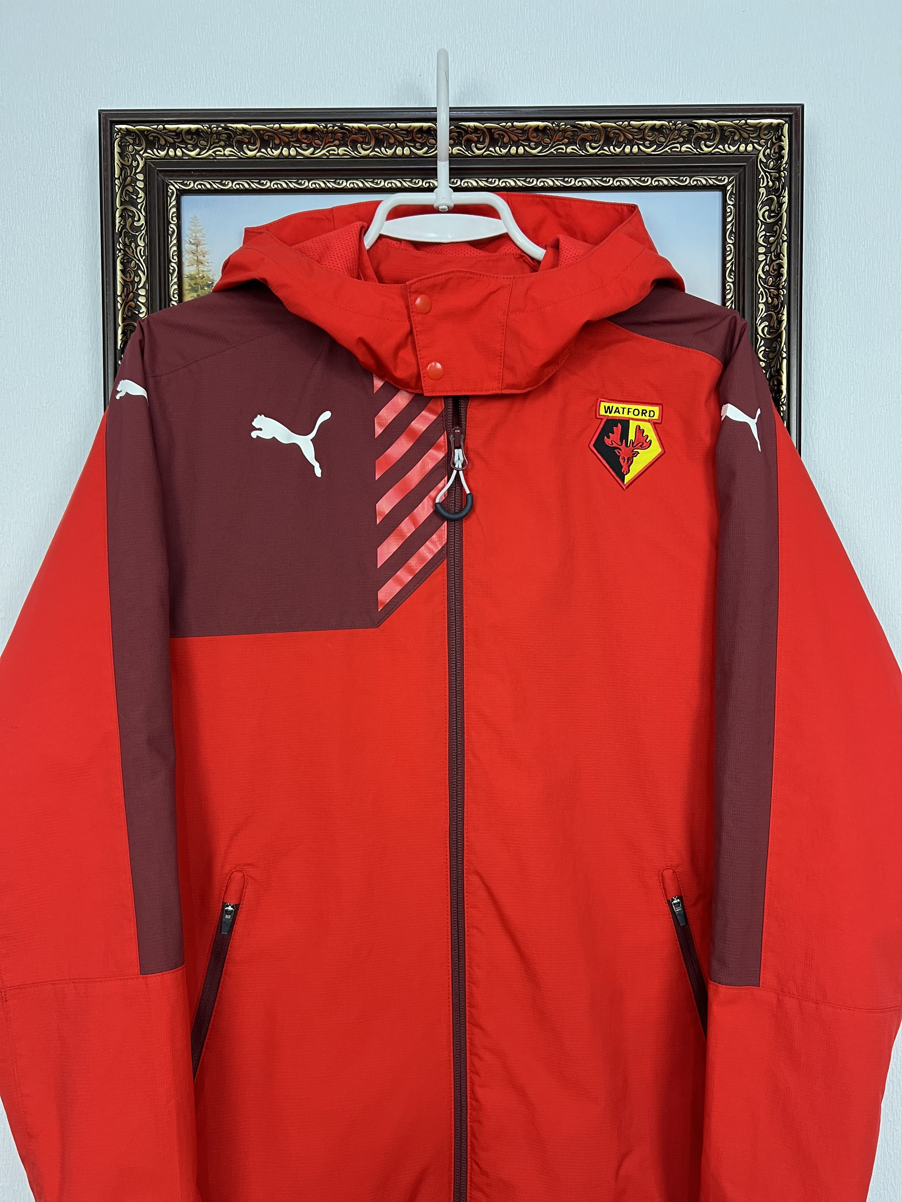 Puma Watford Football Jacket Soccer Track Top Hooded Zip Size US S / EU 44-46 / 1 - 2 Thumbnail