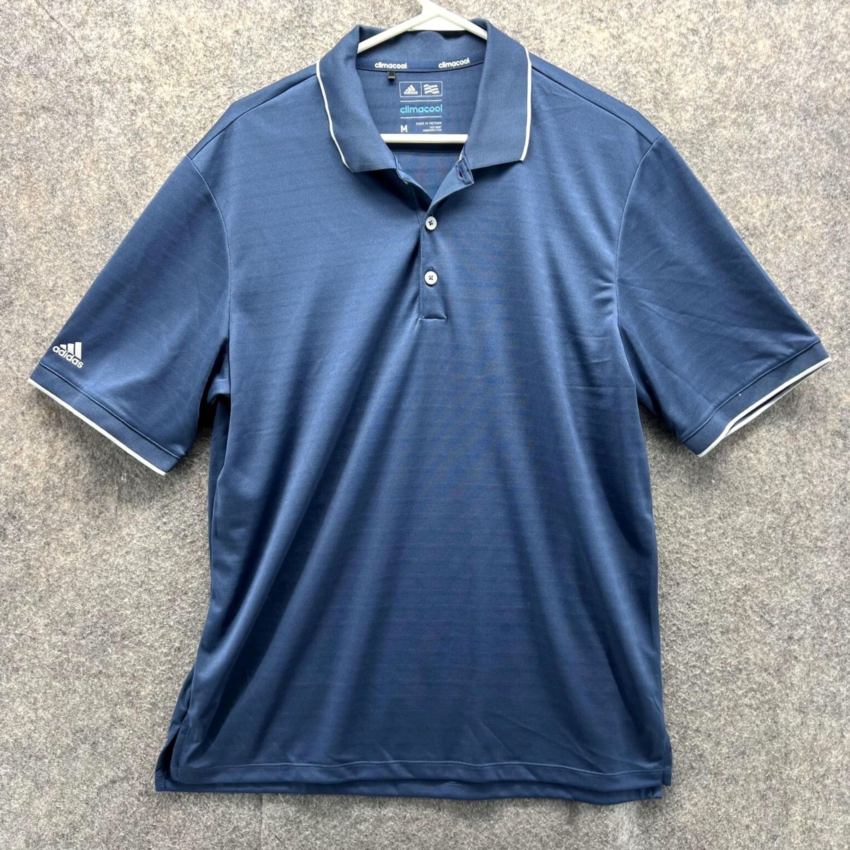 Adidas Adidas Polo Shirt Men Medium Blue Navy Clima Cool Polyester Golf Shirt Mens Polo Size US M / EU 48-50 / 2 - 2 Thumbnail