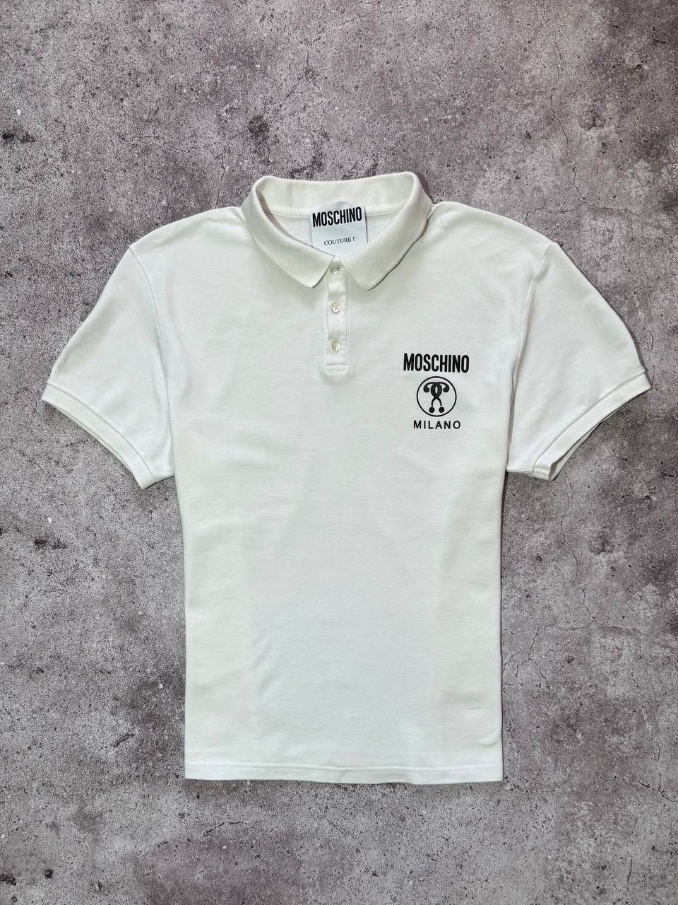 Moschino Moschino Couture Milano White Cotton Polo T-Shirt Luxury Size US L / EU 52-54 / 3 - 1 Thumbnail