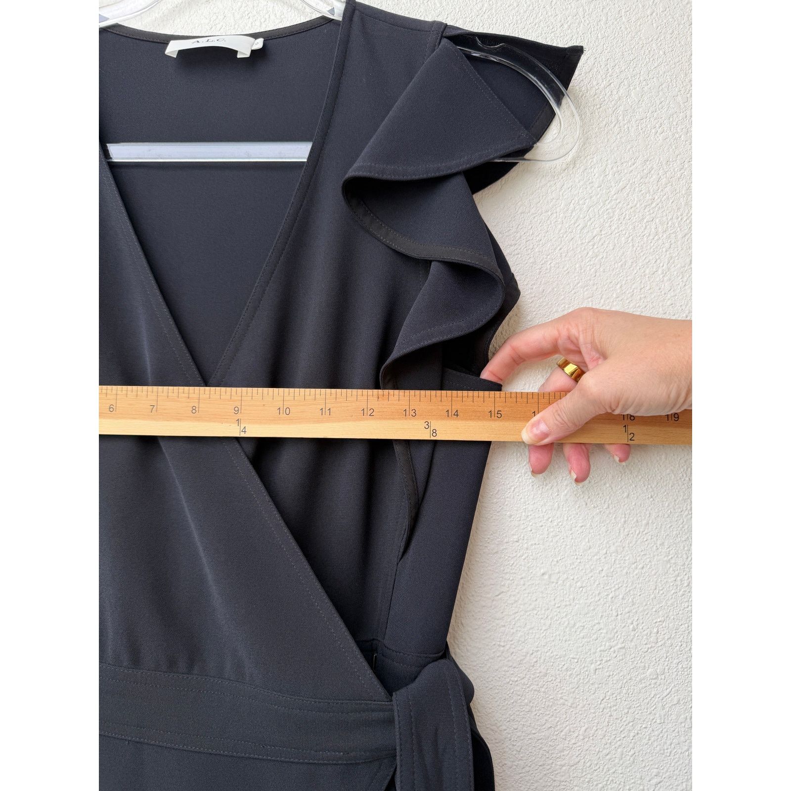 A.L.C. A.L.C. Wilder Black Wrap Flare Jumpsuit Womens 0 Size XS / US 0-2 / IT 36-38 - 12 Thumbnail
