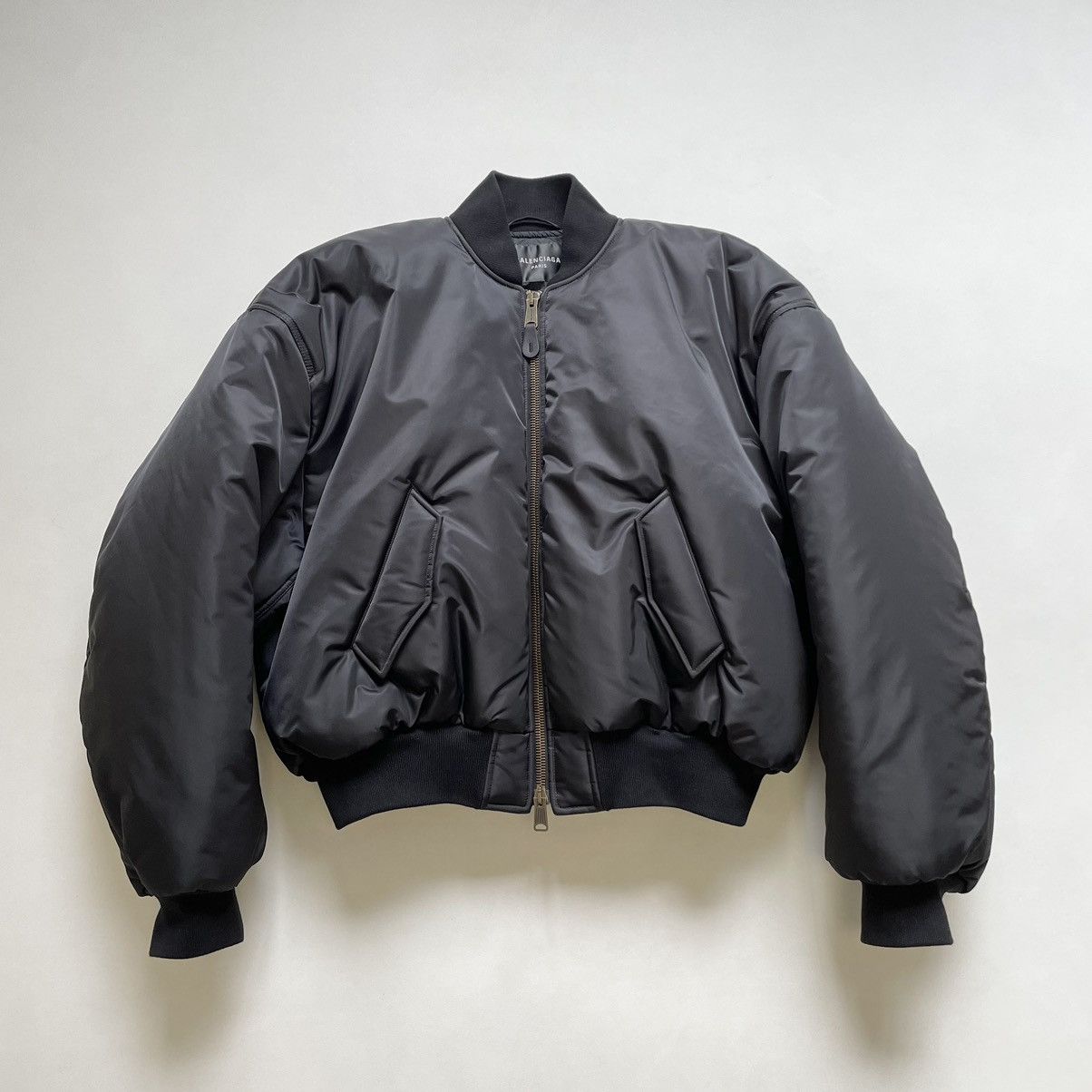 Balenciaga ‘Mud Show’ Black Nylon Padded Bomber Jacket Size US S / EU 44-46 / 1 - 1 Thumbnail