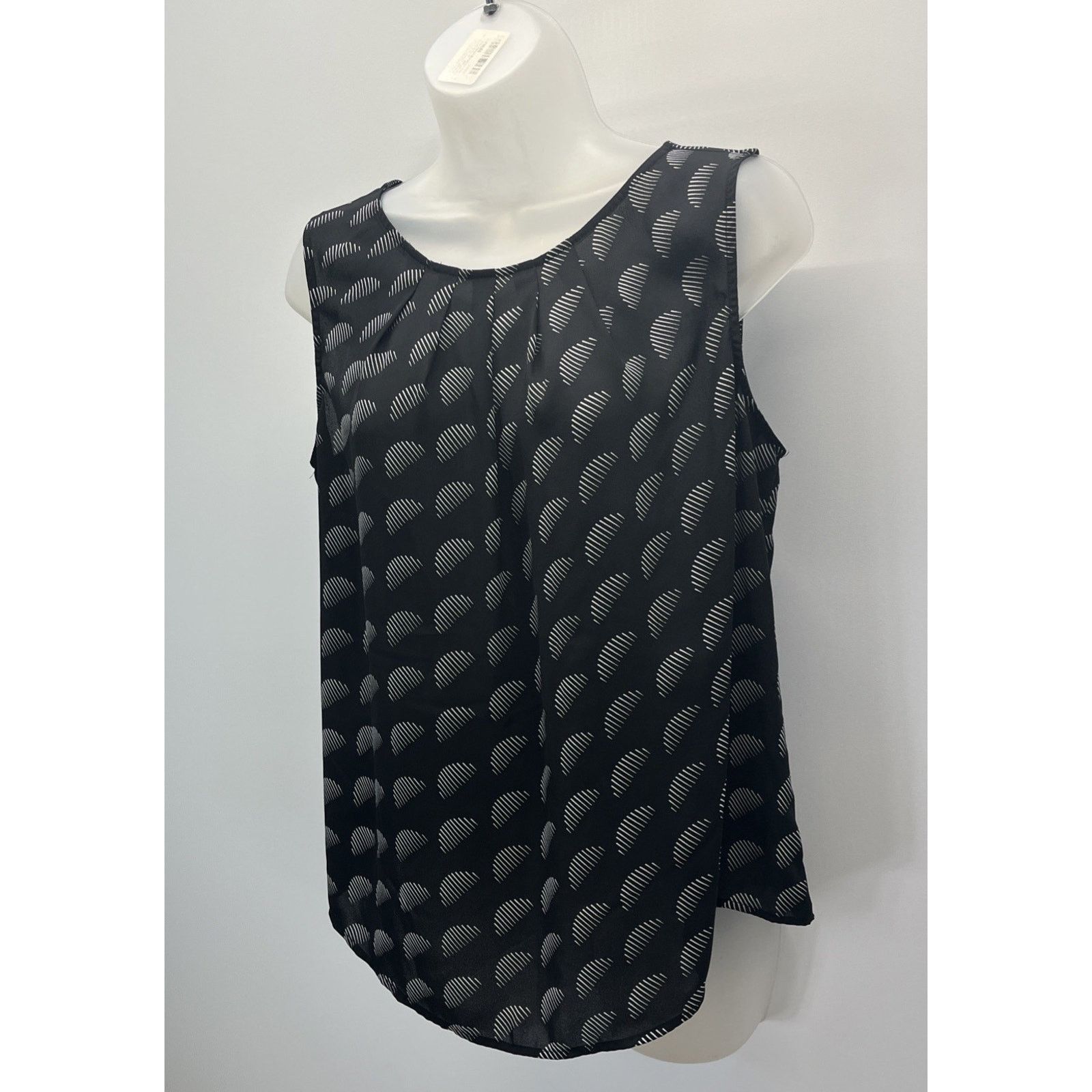 Worthington Worthington Pleated Boat Neck Tank Size L Black White Geo Size L / US 10 / IT 46 - 2 Thumbnail