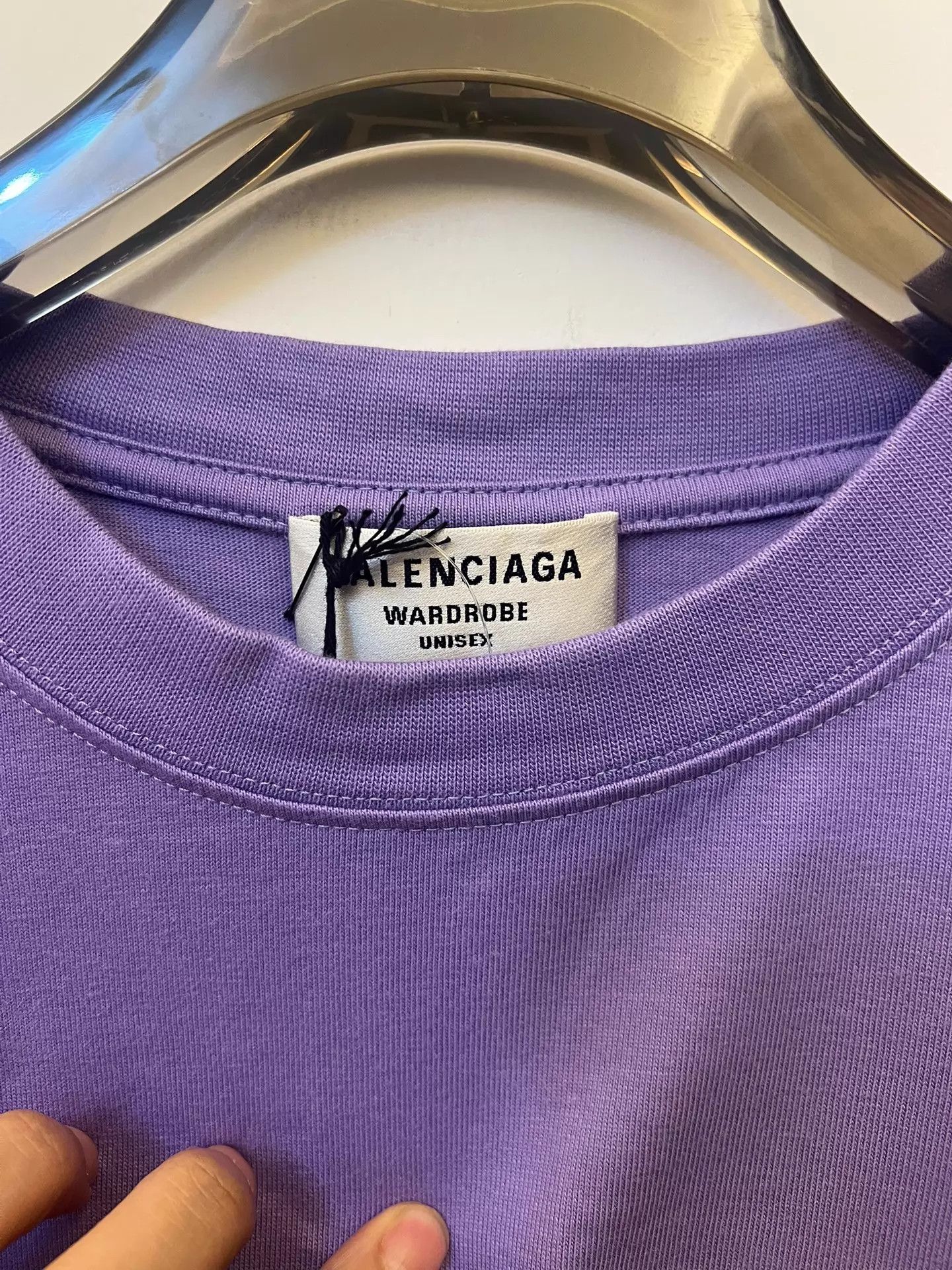 Balenciaga Balenciaga Purple Logo Short Sleeve Tee Women's Size US XXS / EU 40 - 3 Thumbnail