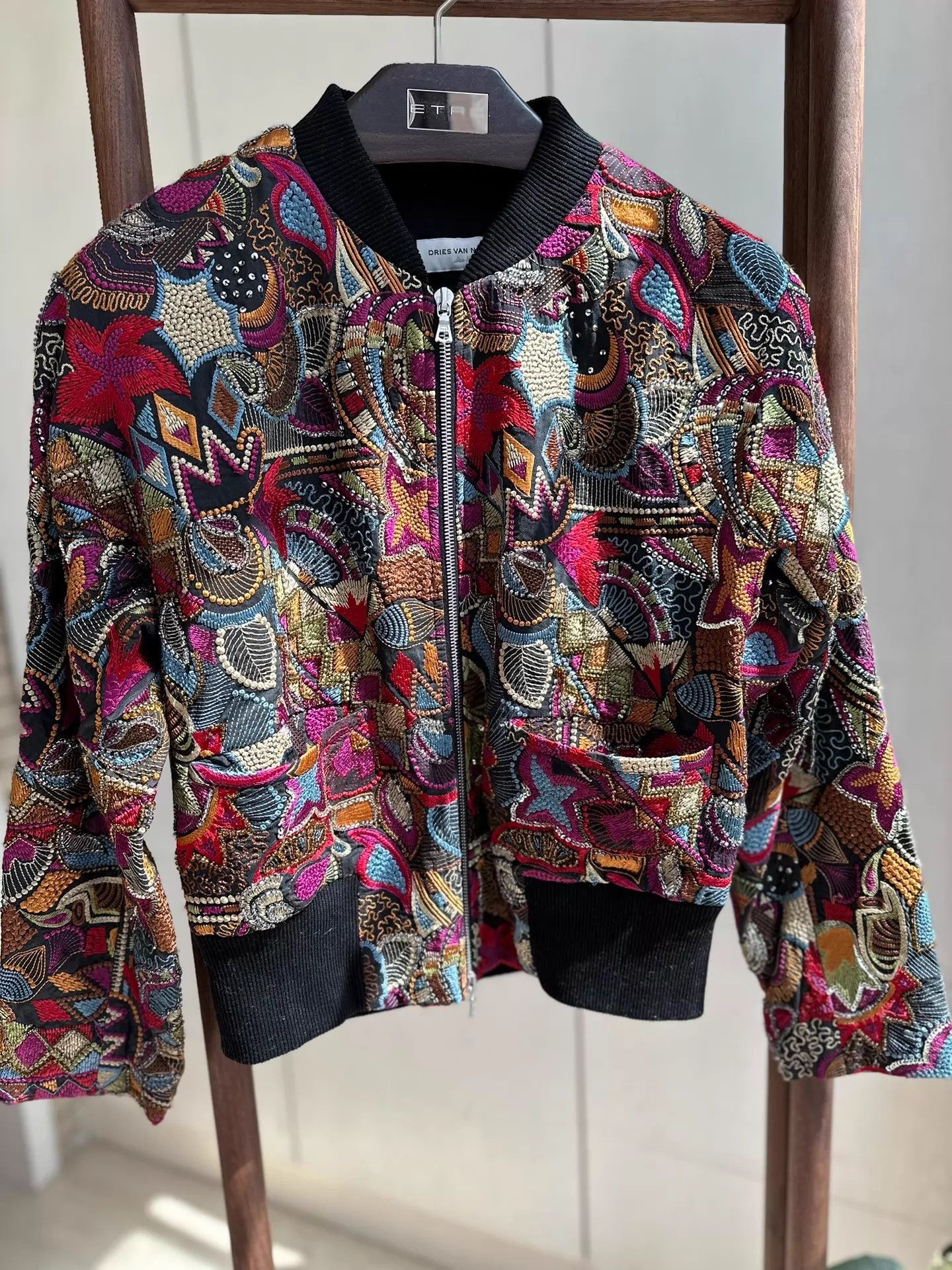 Dries Van Noten DVN Runway Silk-Cotton Beaded Embroidered Rare 95 New 38 Size XS / US 0-2 / IT 36-38 - 3 Thumbnail