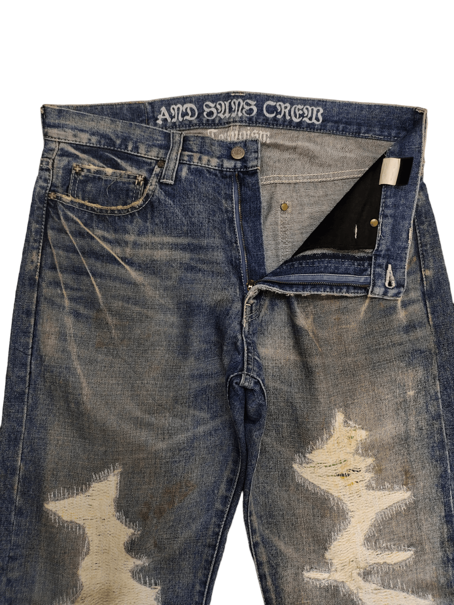 Kapital Vintage Andsuns Japan Clawmark Distress Repaired LooseJeans Size US 34 / EU 50 - 10 Thumbnail