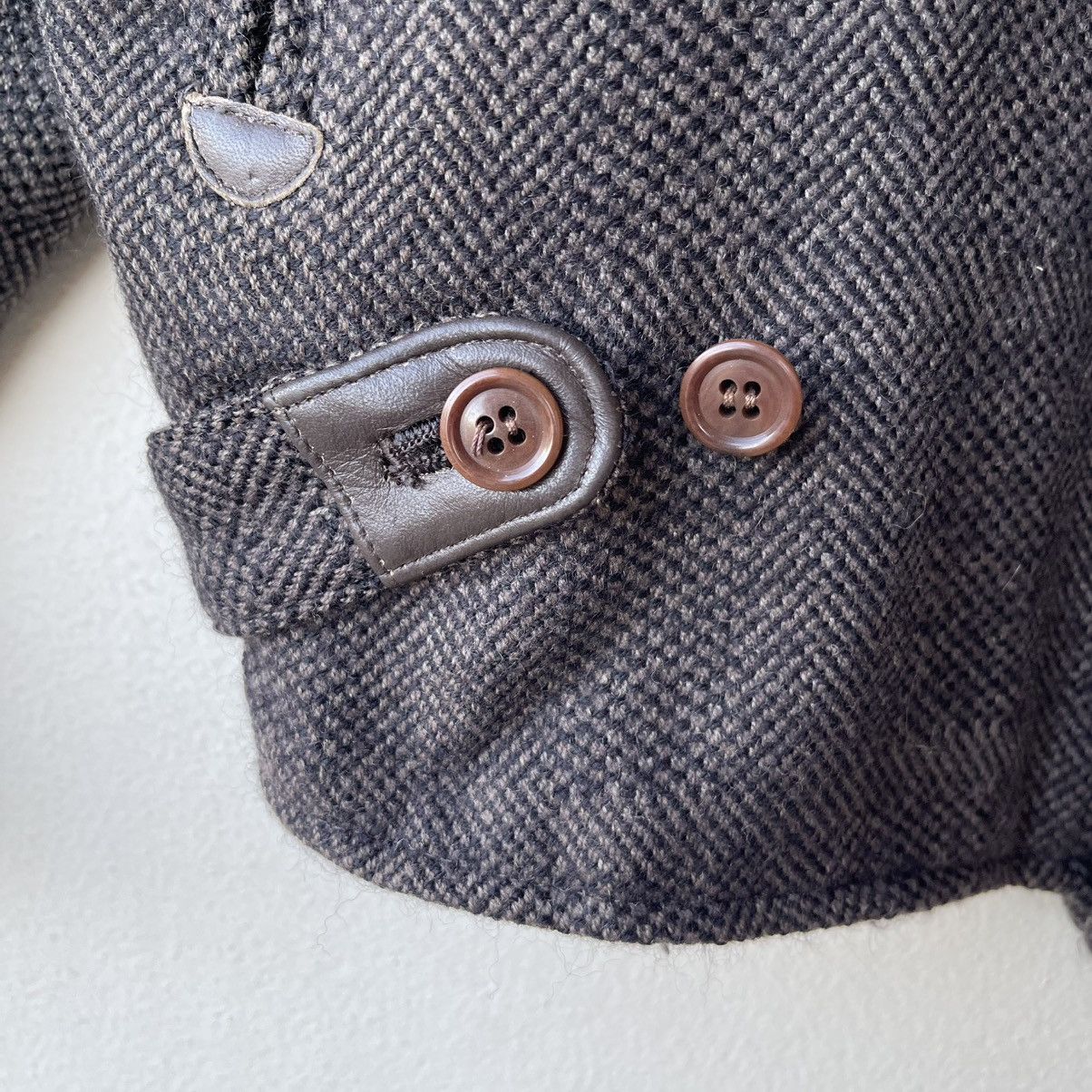 Vintage Olivier Massuger Paris Cropped Wool Herringbone Blouson Size US M / EU 48-50 / 2 - 6 Thumbnail