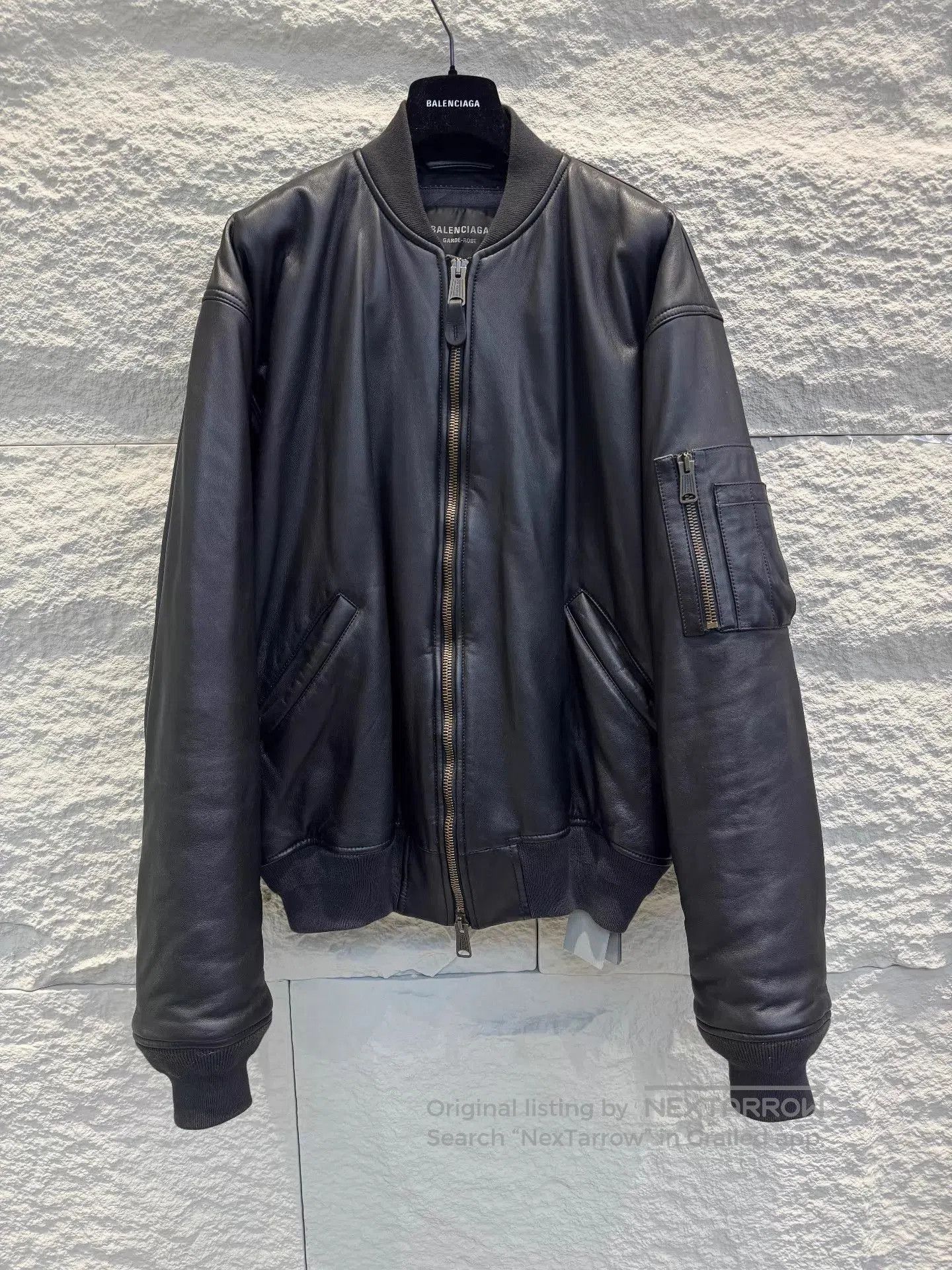 Balenciaga Balenciaga FW23 Leather Bomber Jacket | Grailed