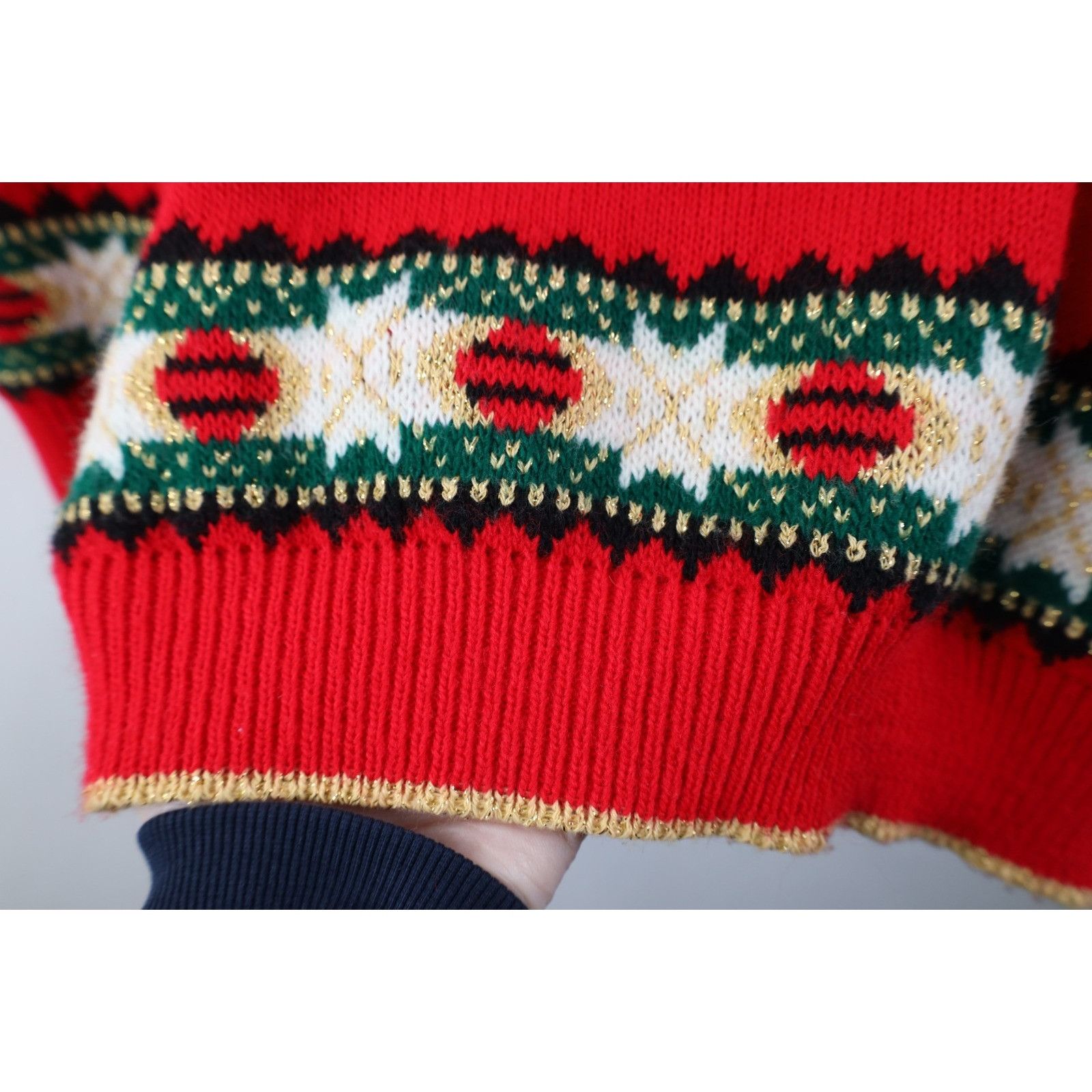 Vintage Vintage 90s Streetwear Christmas Fair Isle Cardigan Sweater Size M / US 6-8 / IT 42-44 - 9 Thumbnail