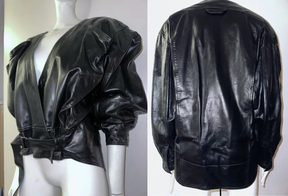 Claude Montana CLAUDE MONTANA POUR IDEAL CUIR Iconic Leather Coat Skirt Set Size M / US 6-8 / IT 42-44 - 14 Thumbnail
