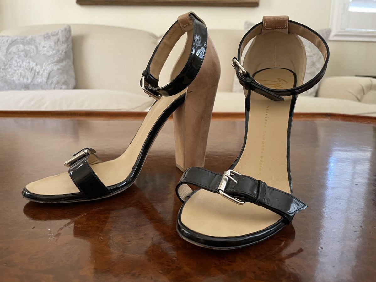 Giuseppe Zanotti Contrast Heel Patent Ankle Strap Sandal Size US 8 / IT 38 - 1 Thumbnail