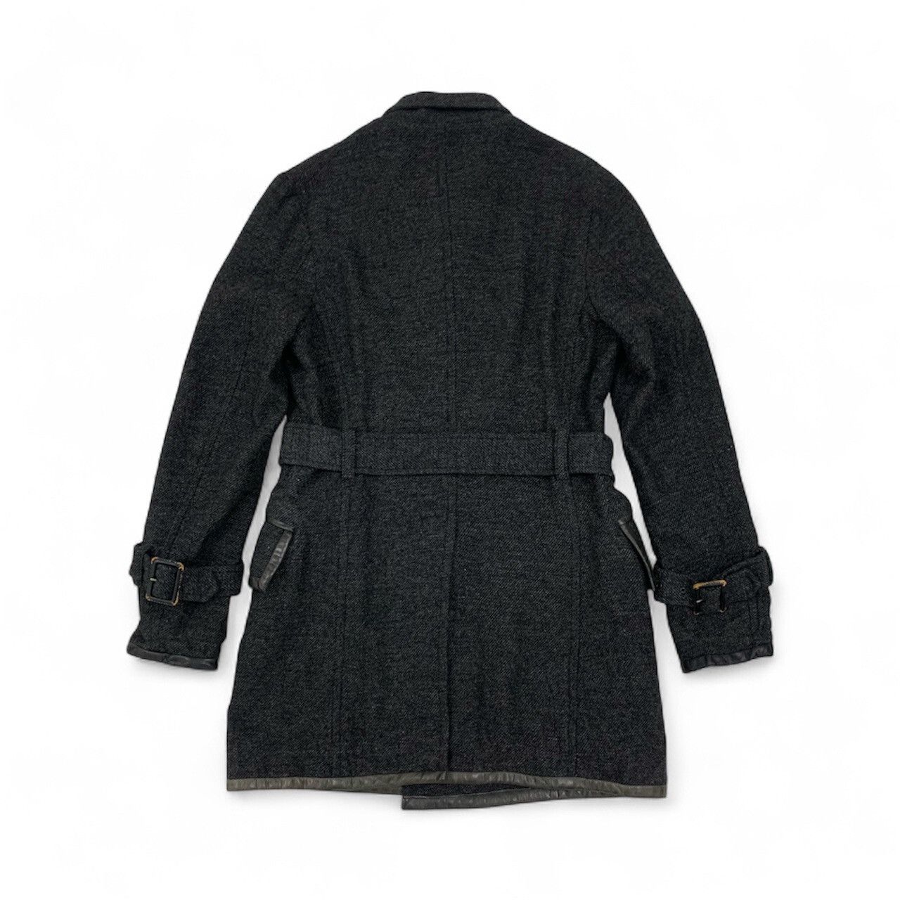 Yohji Yamamoto Vintage Y's by Yohji Yamamoto Gabardine Belted Wool Coat Size US M / EU 48-50 / 2 - 5 Thumbnail