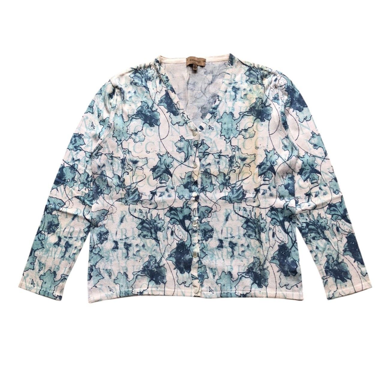 Nina Ricci × Vintage Vintage Nina Ricci Full Print Cardigans Button Ups Size S / US 4 / IT 40 - 1 Thumbnail