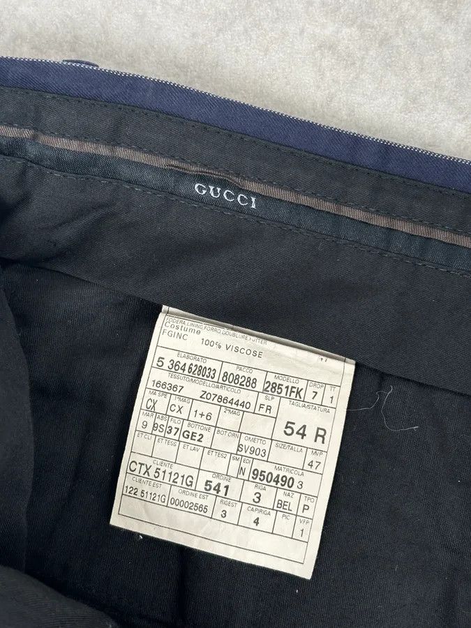 Gucci 2000s Gucci Navy Pinstriped Viscose Classy Pants Size US 34 / EU 50 - 12 Thumbnail