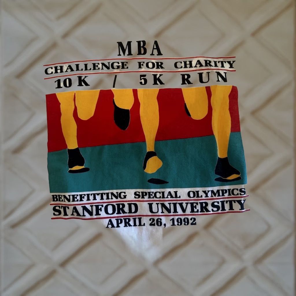 Vintage VINTAGE MBA Challenge For Charity Stanford University Marathon Shirt XL White Mens Size US XL / EU 56 / 4 - 1 Thumbnail
