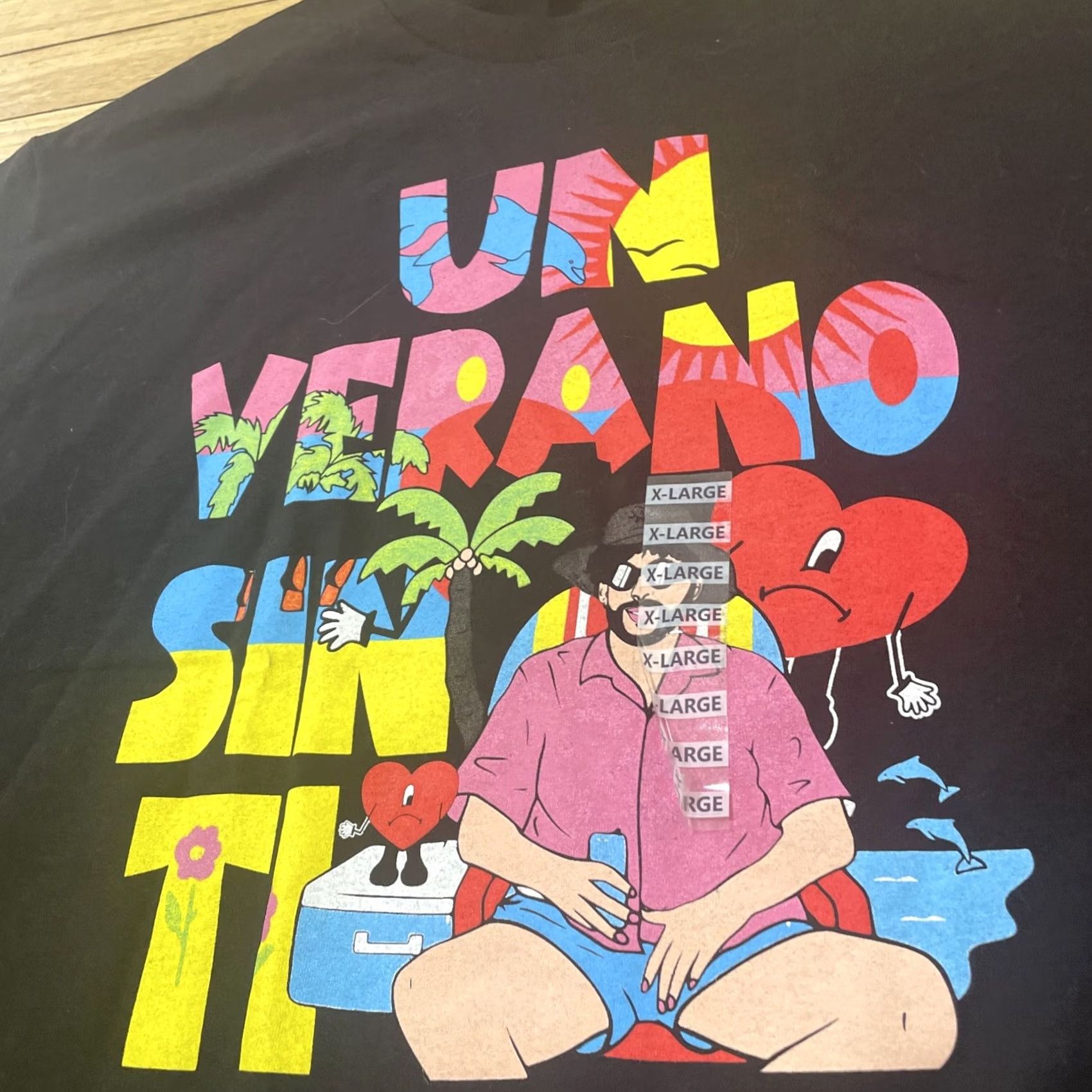American Apparel VINTAGE American Apparel Bad Bunny Shirt Men XL Black Un Verano Sin Ti Tropical Tee New Size US XL / EU 56 / 4 - 3 Thumbnail