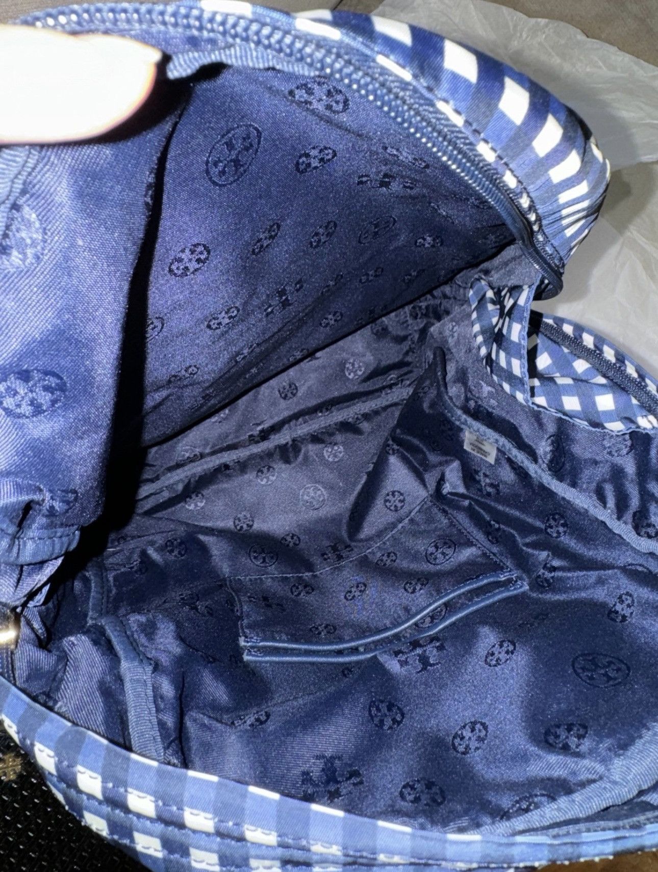 Tory Burch New with tags Ella Tory Burch navy blue gingham backpack Size ONE SIZE - 2 Thumbnail